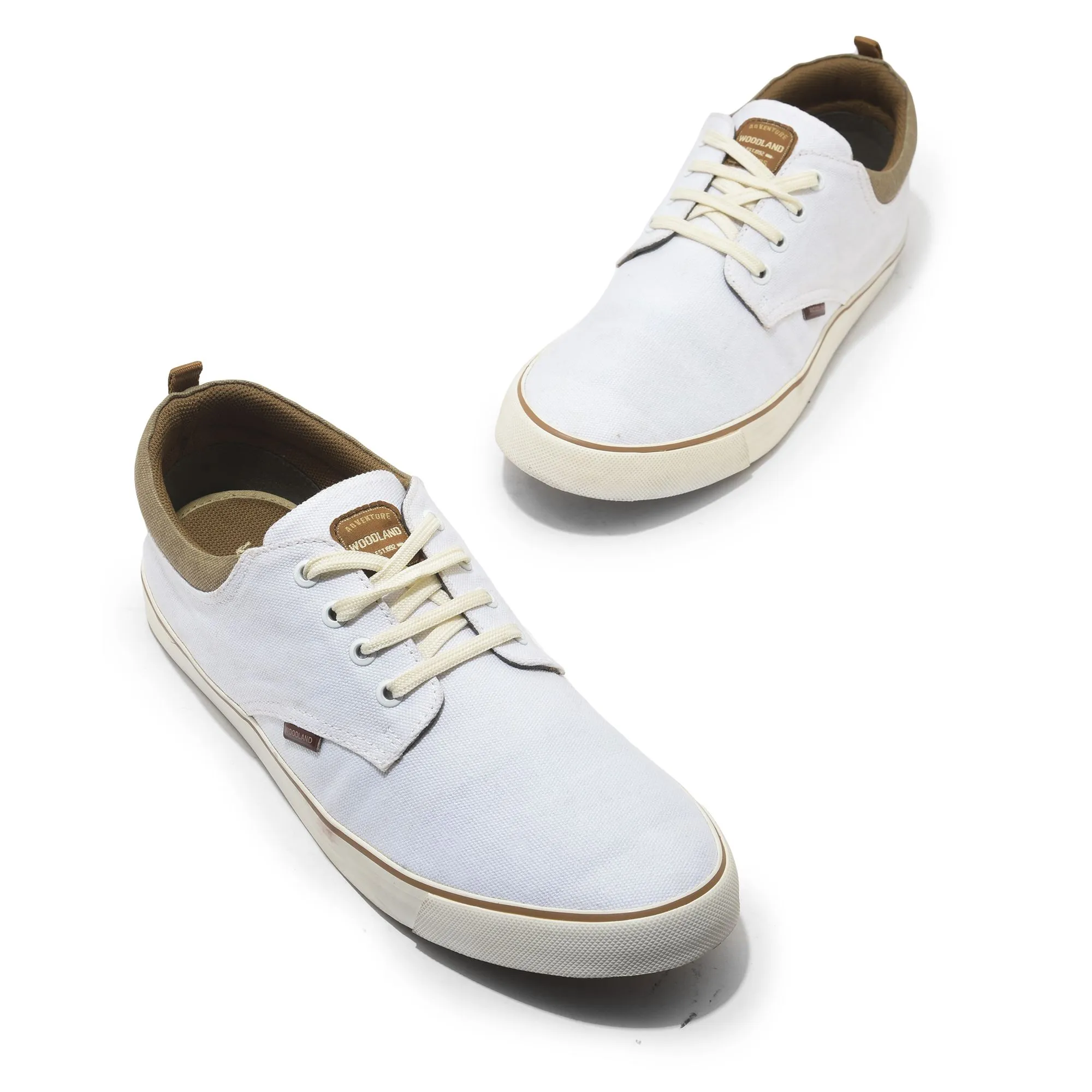 White Canvas Sneaker for Men - Thumbnail 2