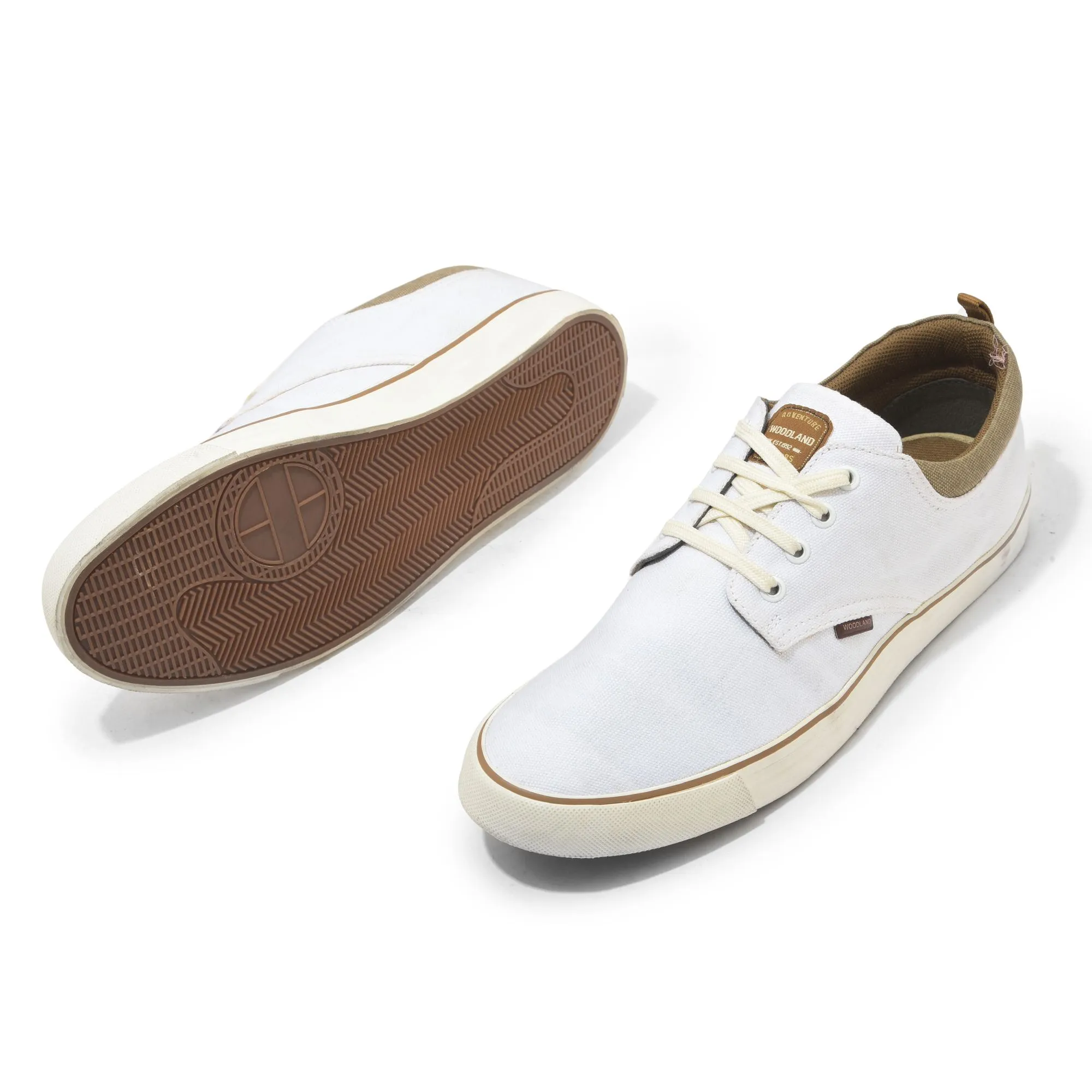 White Canvas Sneaker for Men - Thumbnail 4