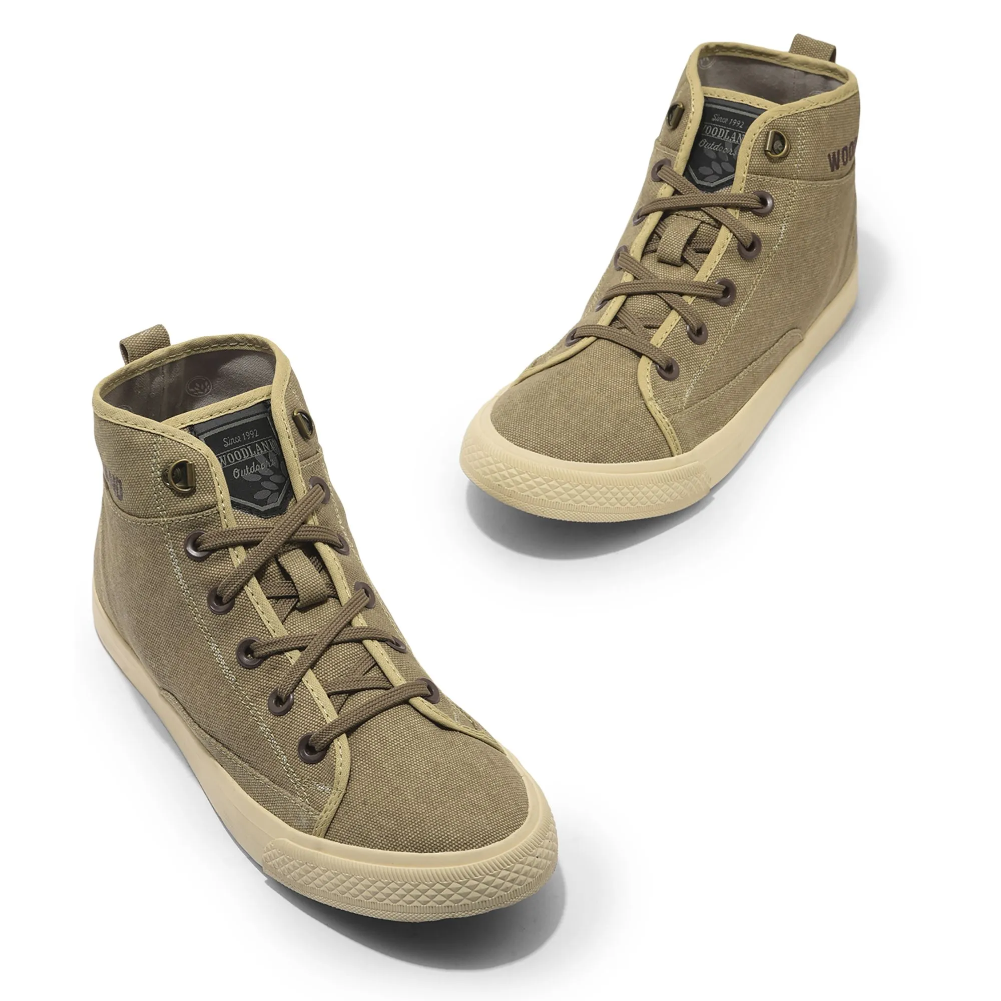 Khaki Canvas Sneaker for Men - Thumbnail 2