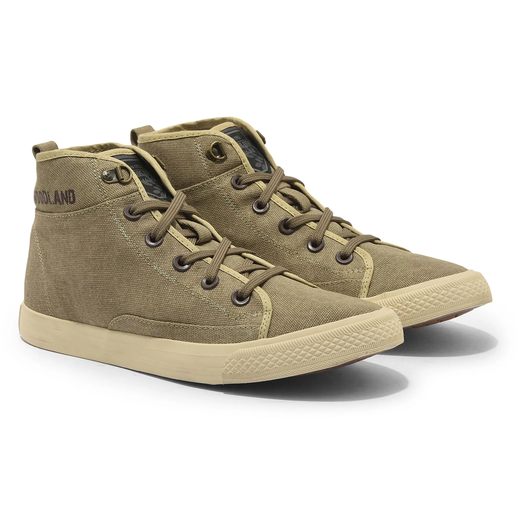 Khaki Canvas Sneaker for Men - Thumbnail 6