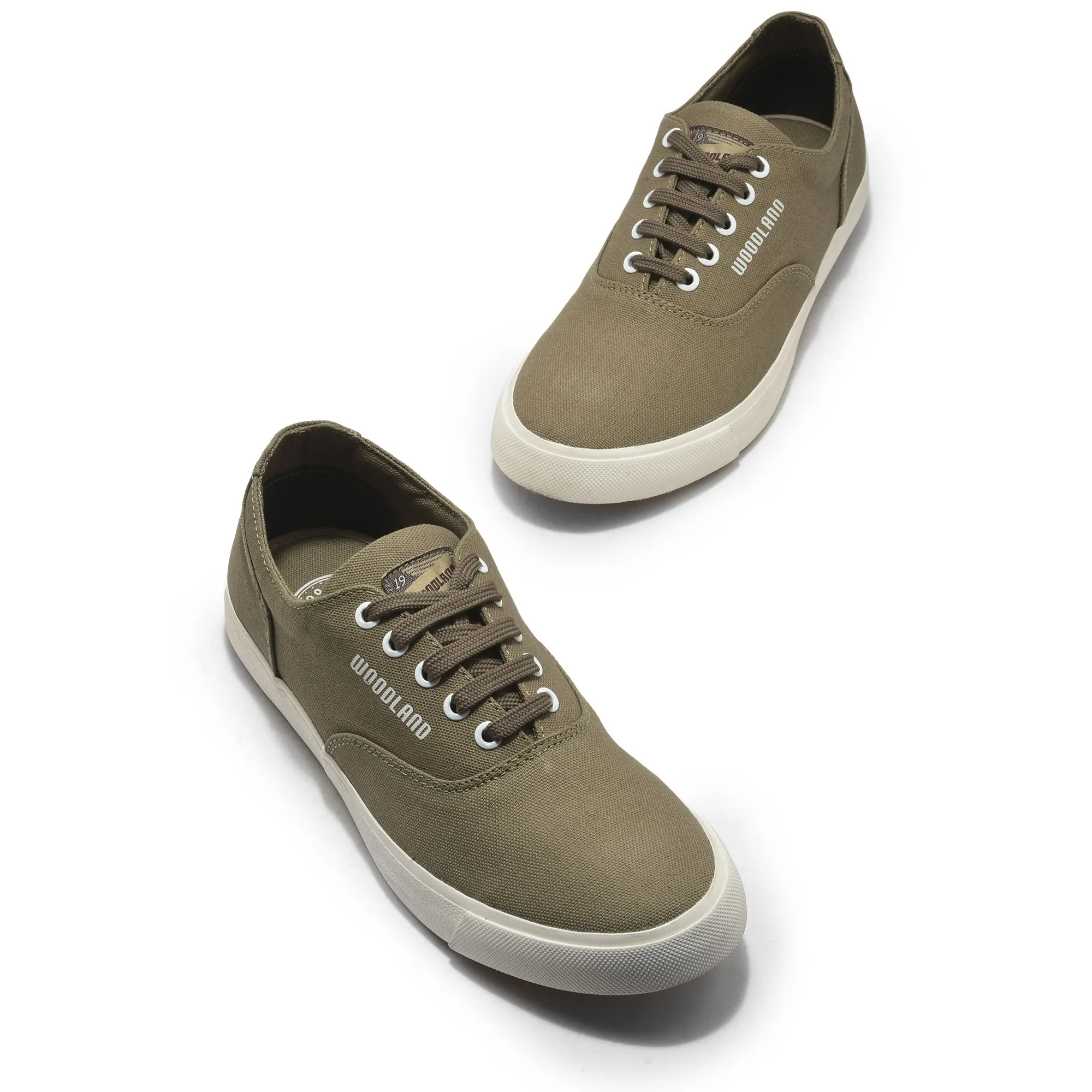 Khaki Canvas Sneakers for Men - Thumbnail 2