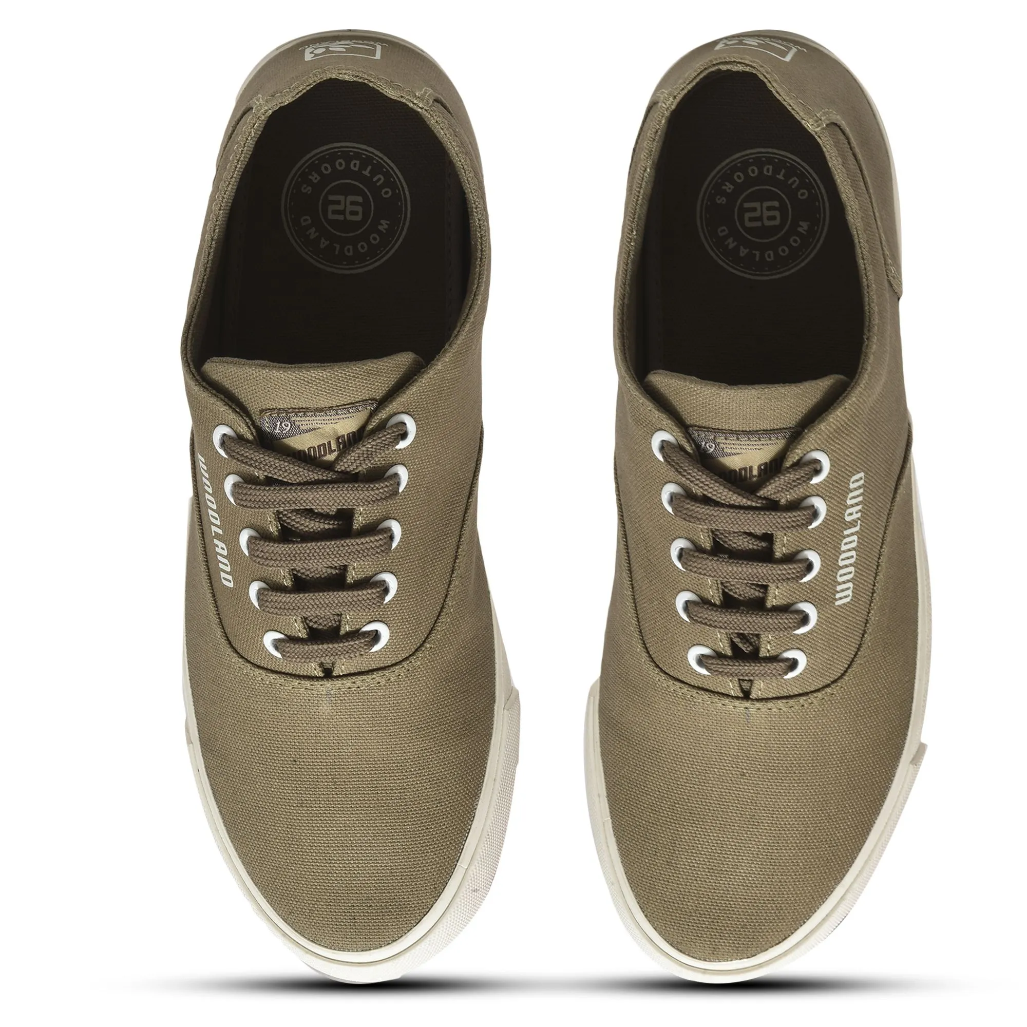 Khaki Canvas Sneakers for Men - Thumbnail 3
