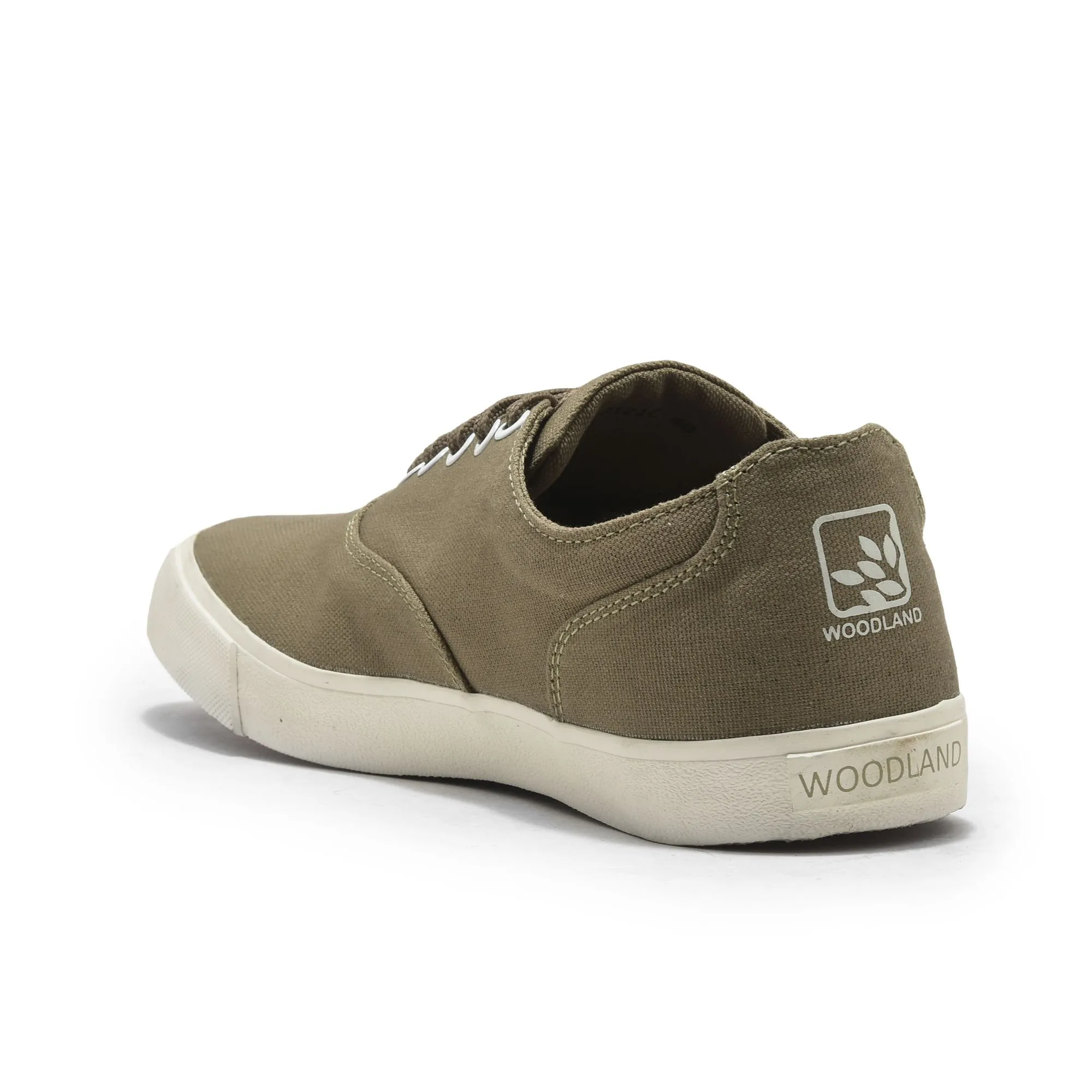 Khaki Canvas Sneakers for Men - Thumbnail 5