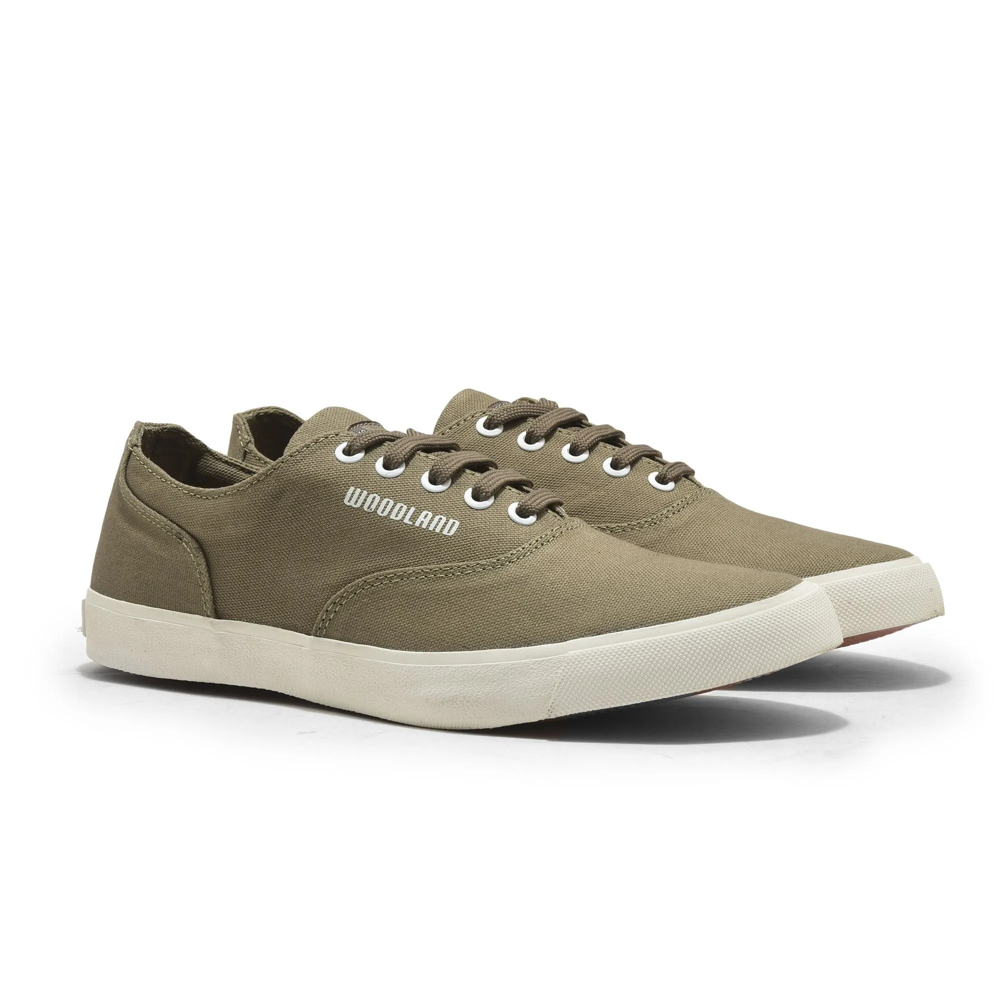 Khaki Canvas Sneakers for Men - Thumbnail 6