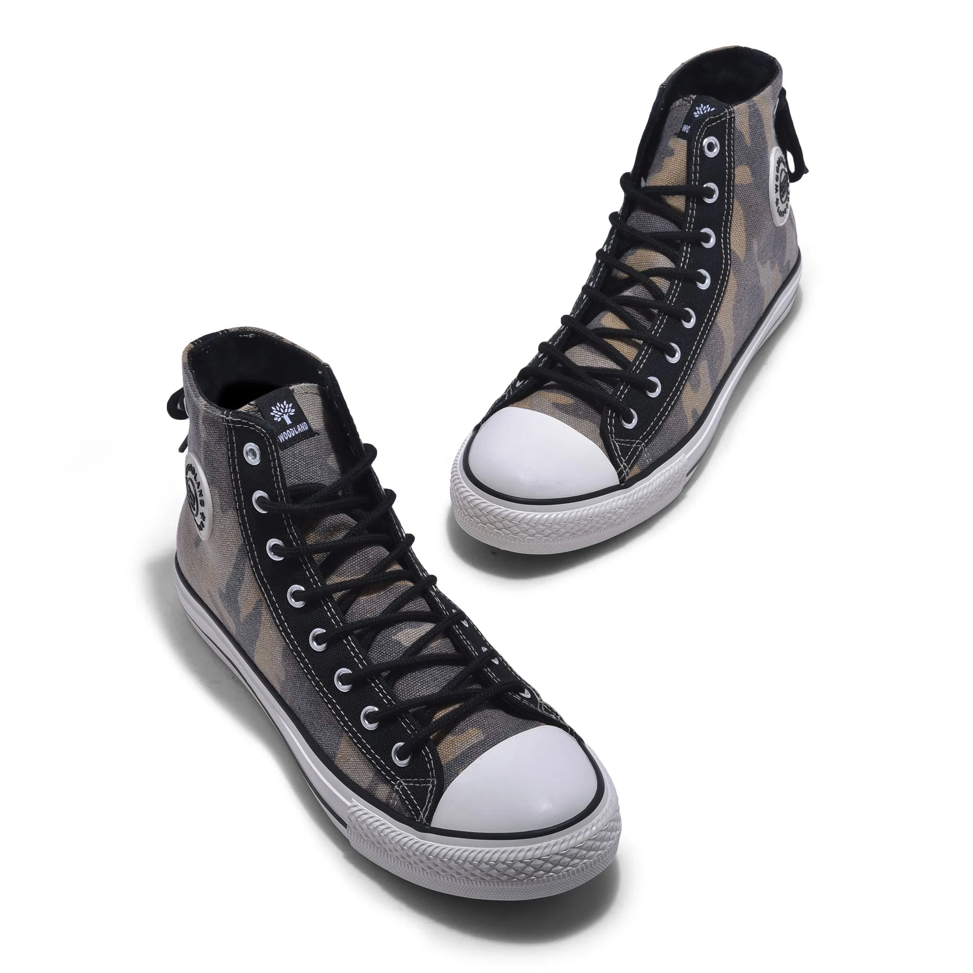 Brown high ankle canvas sneaker for men - Thumbnail 2