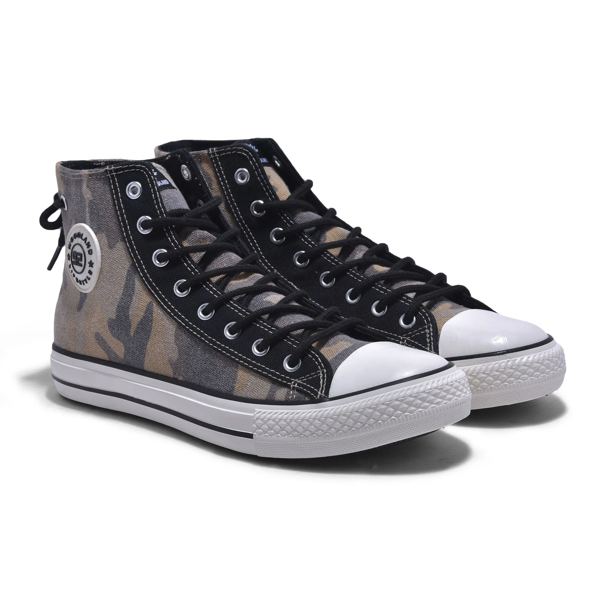 Brown high ankle canvas sneaker for men - Thumbnail 6