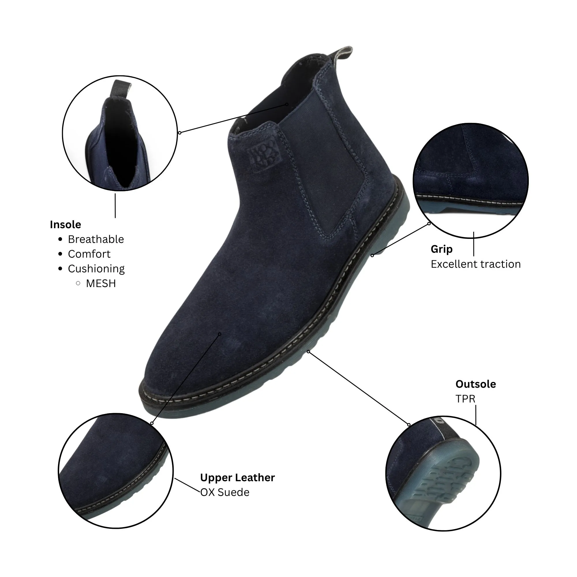 Navy Boots For Men - Thumbnail 10