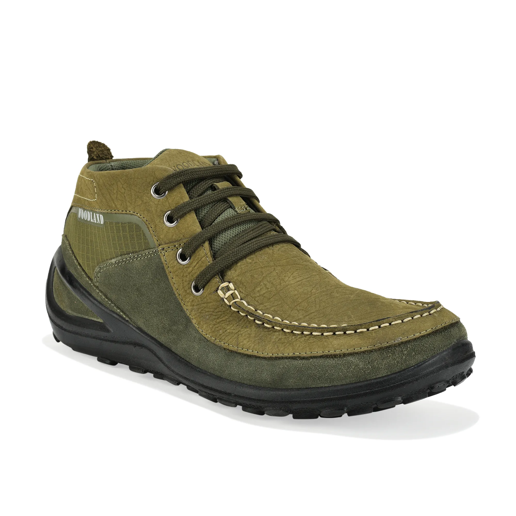 Woodland Olive Green Suede Lace-Up Shoes - Thumbnail 3