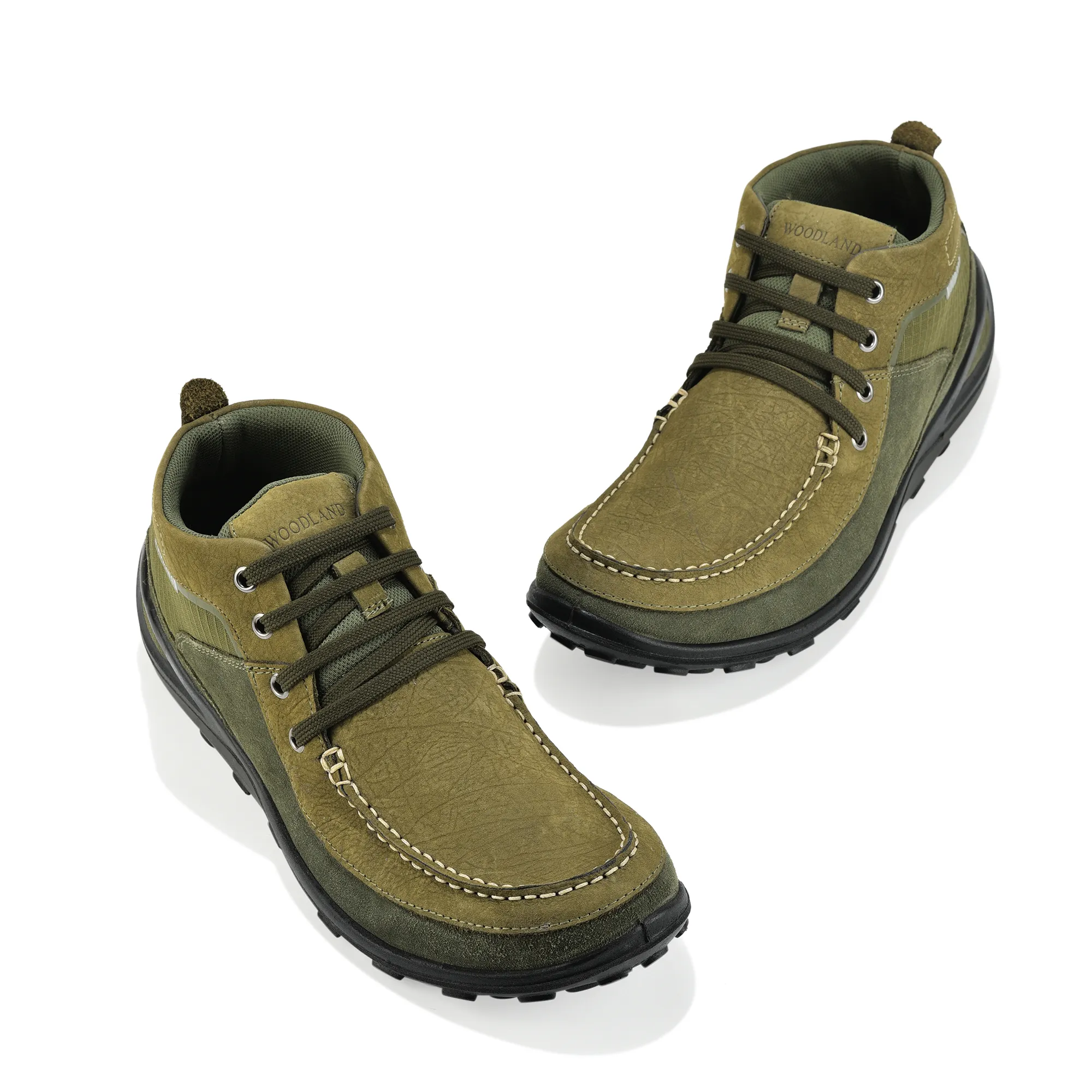 Woodland Olive Green Suede Lace-Up Shoes - Thumbnail 4