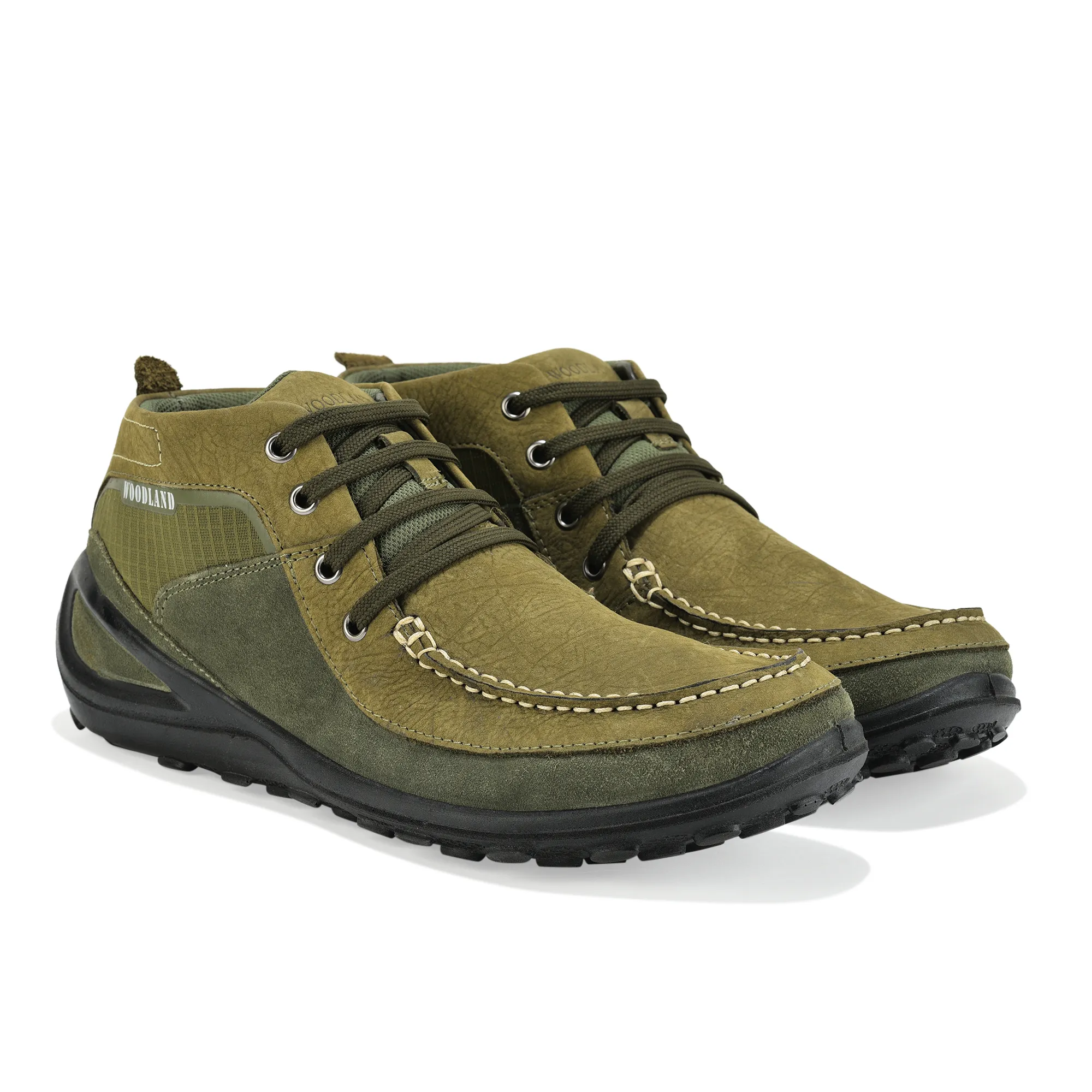 Woodland Olive Green Suede Lace-Up Shoes - Thumbnail 8