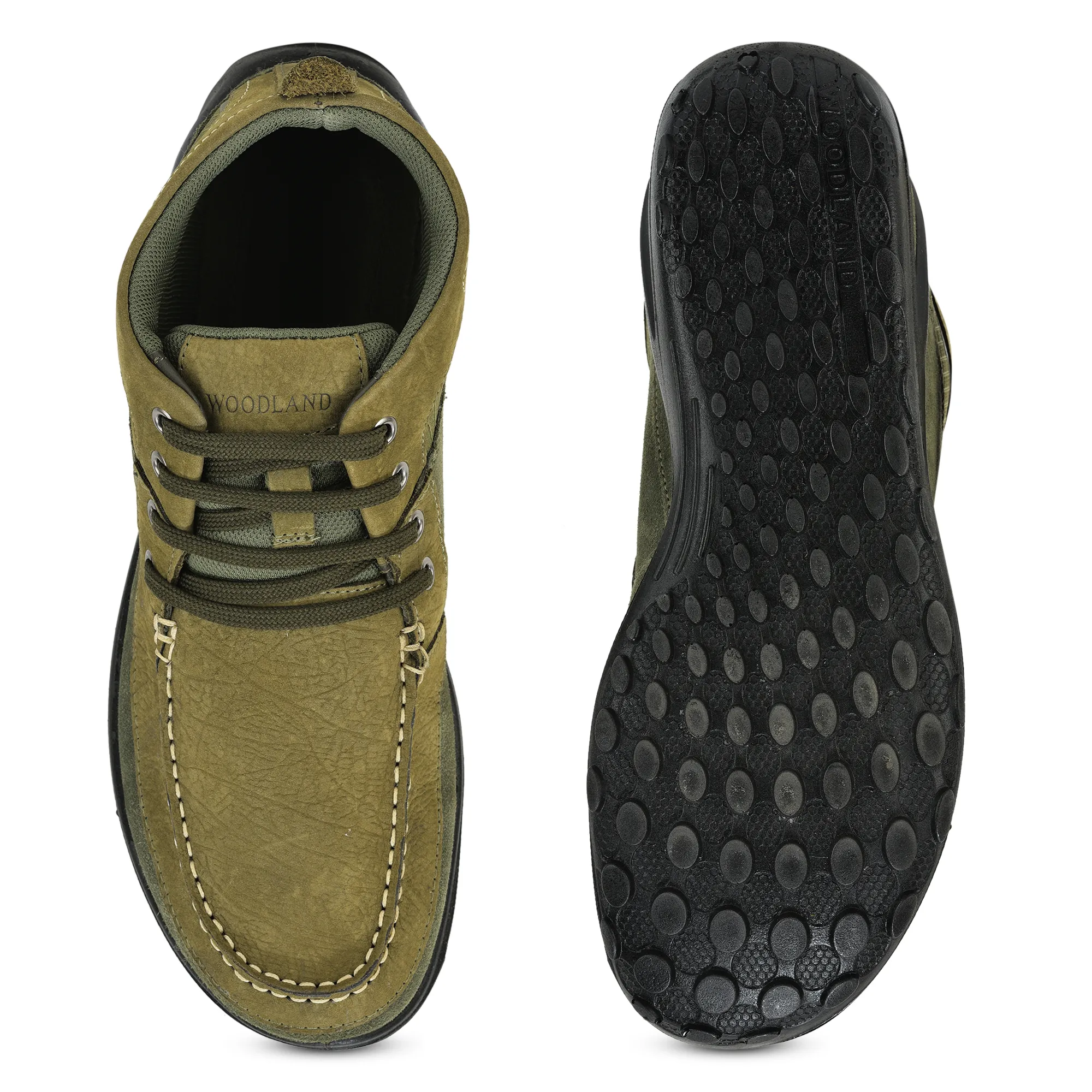 Woodland Olive Green Suede Lace-Up Shoes - Thumbnail 9