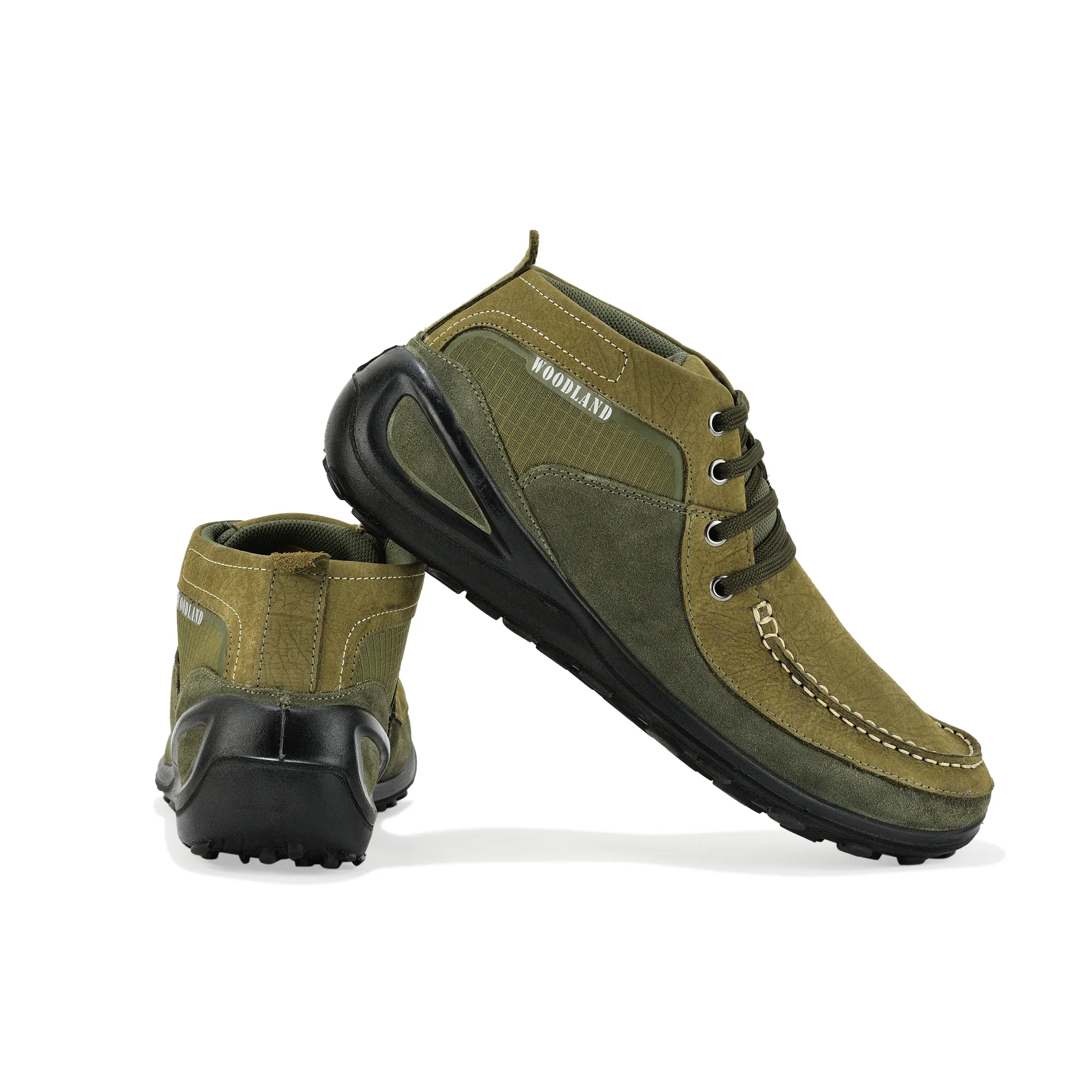 Woodland Olive Green Suede Lace-Up Shoes - Thumbnail 10
