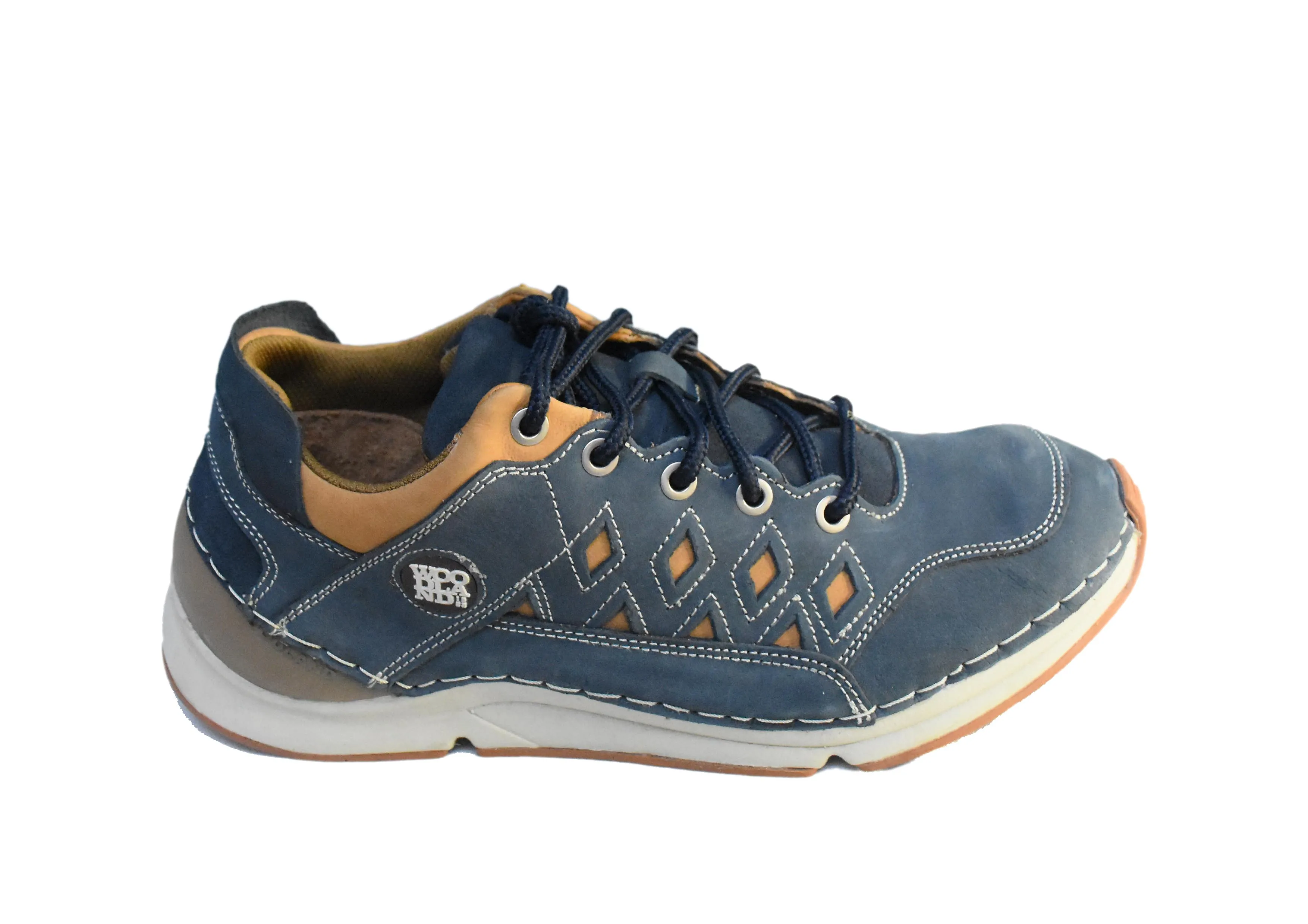 Navy Suede Lace Up Shoes For Men - Thumbnail 2