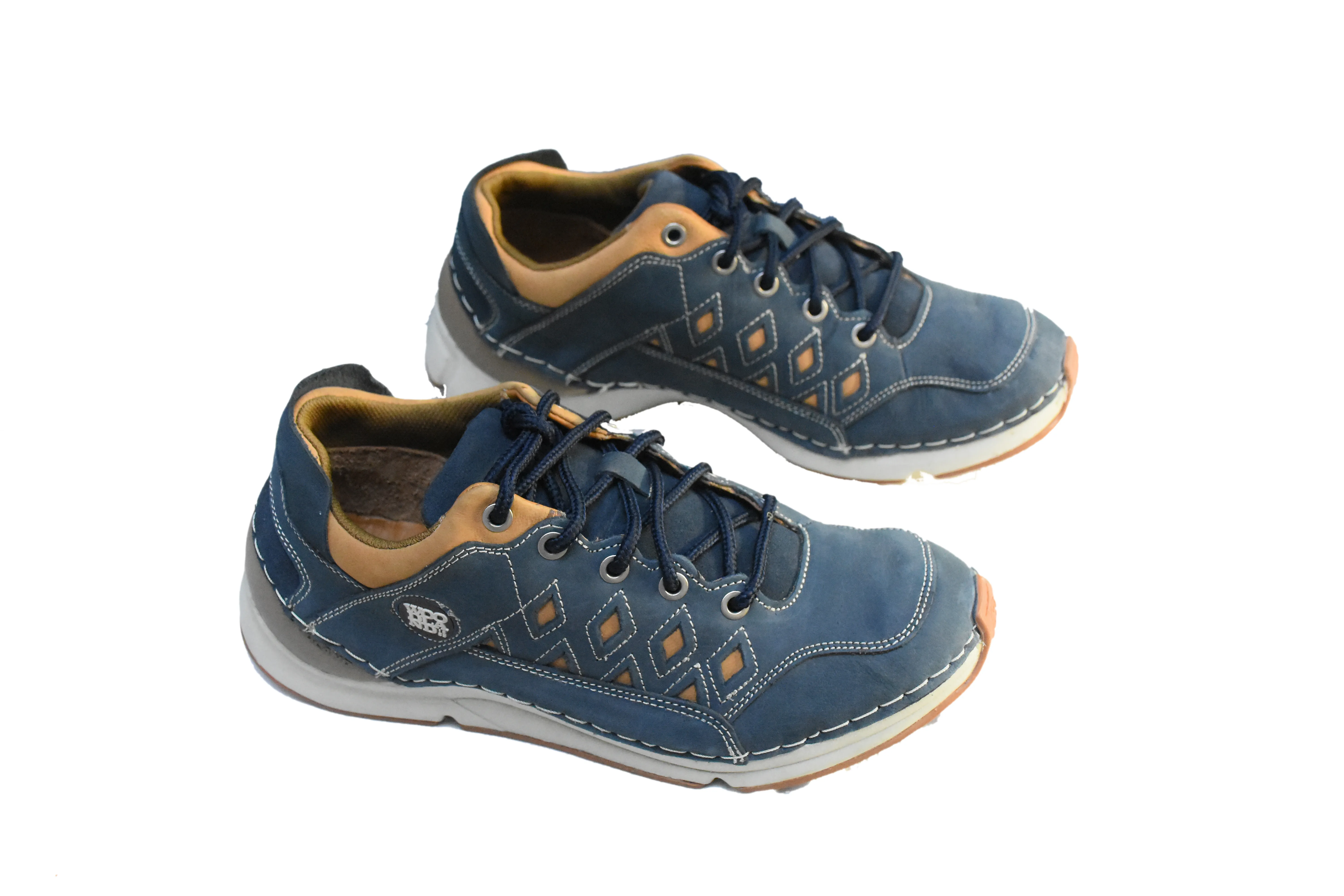 Navy Suede Lace Up Shoes For Men - Thumbnail 6