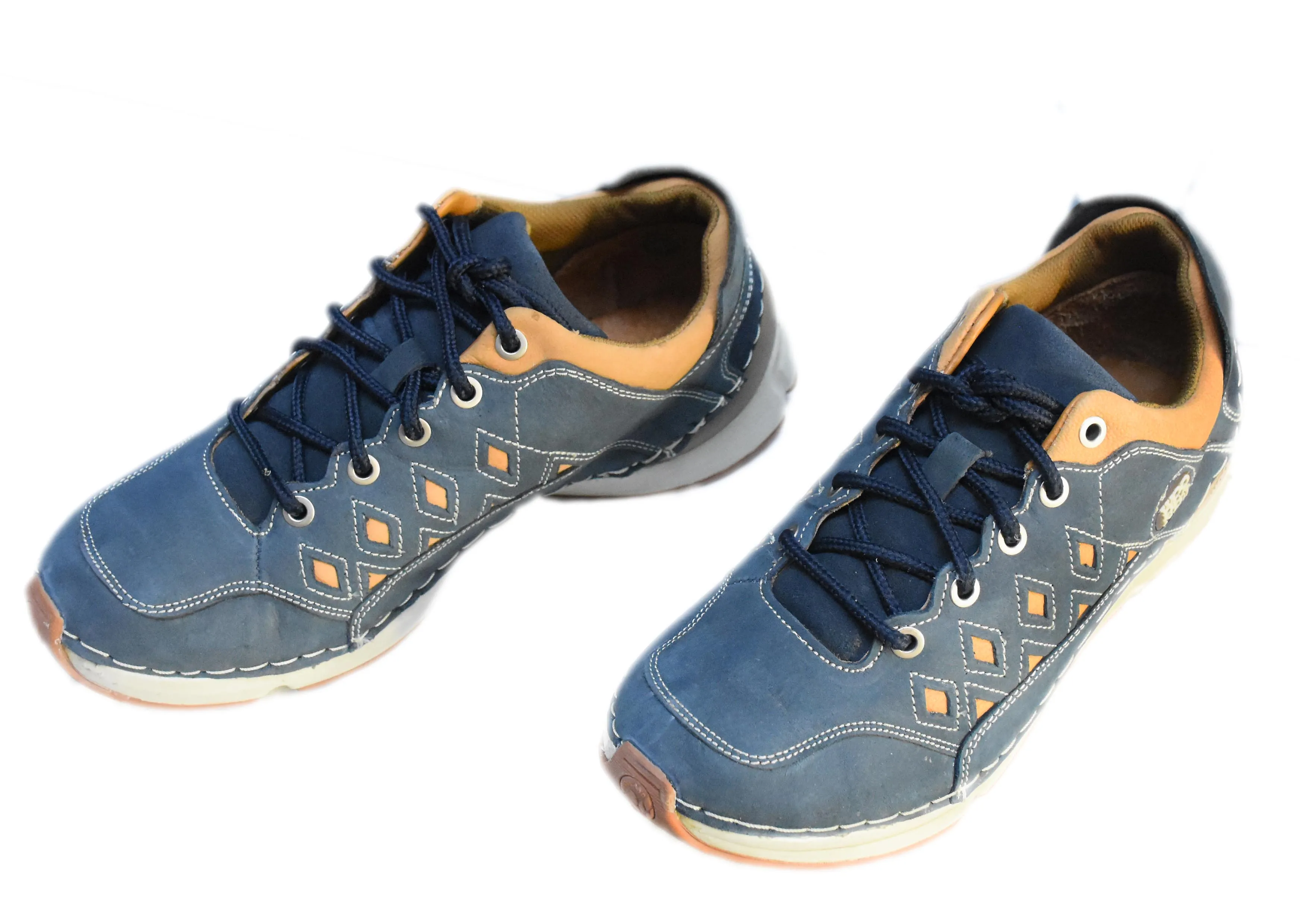 Navy Suede Lace Up Shoes For Men - Thumbnail 8