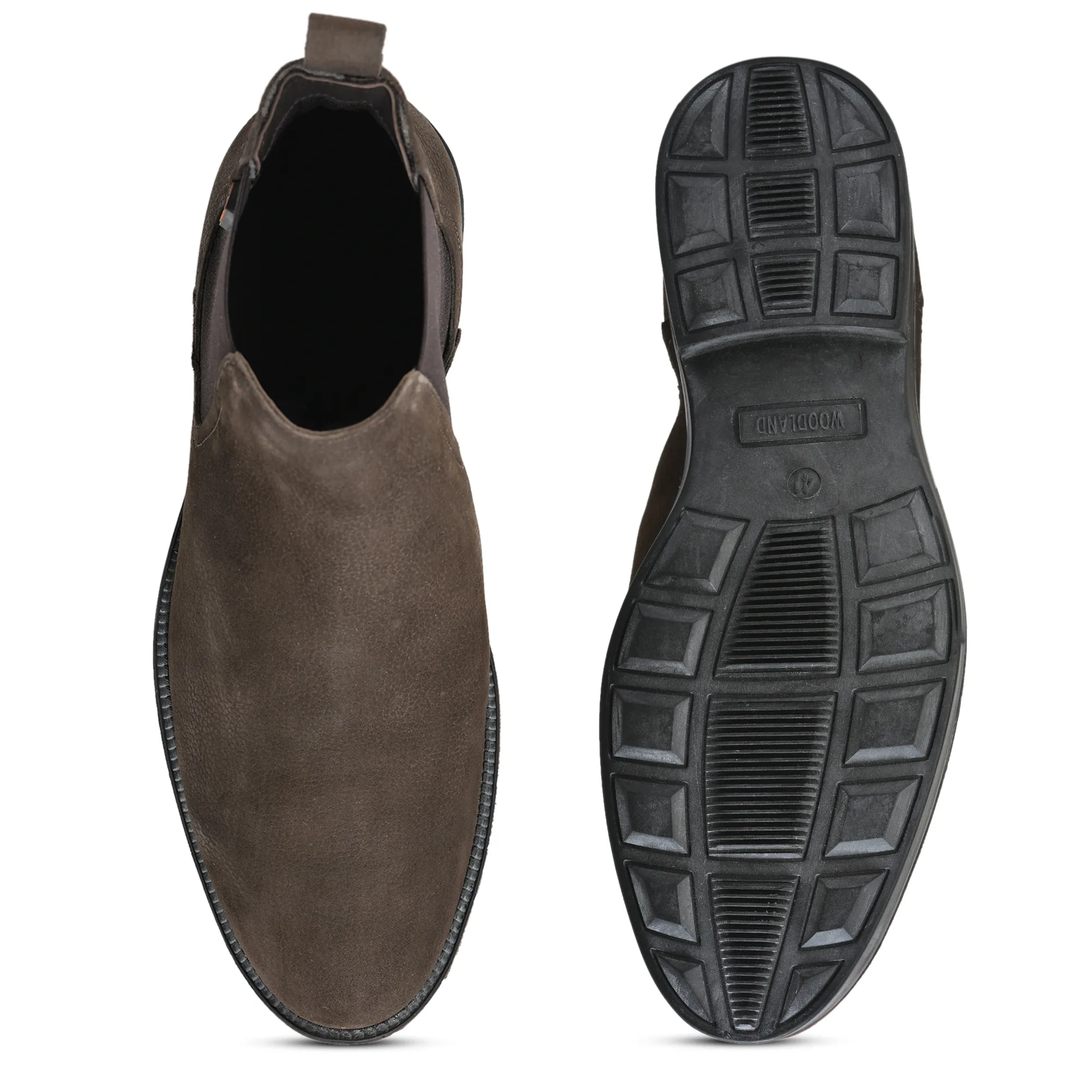 Woodland Men Brown Suede Chelsea Boots - Thumbnail 9