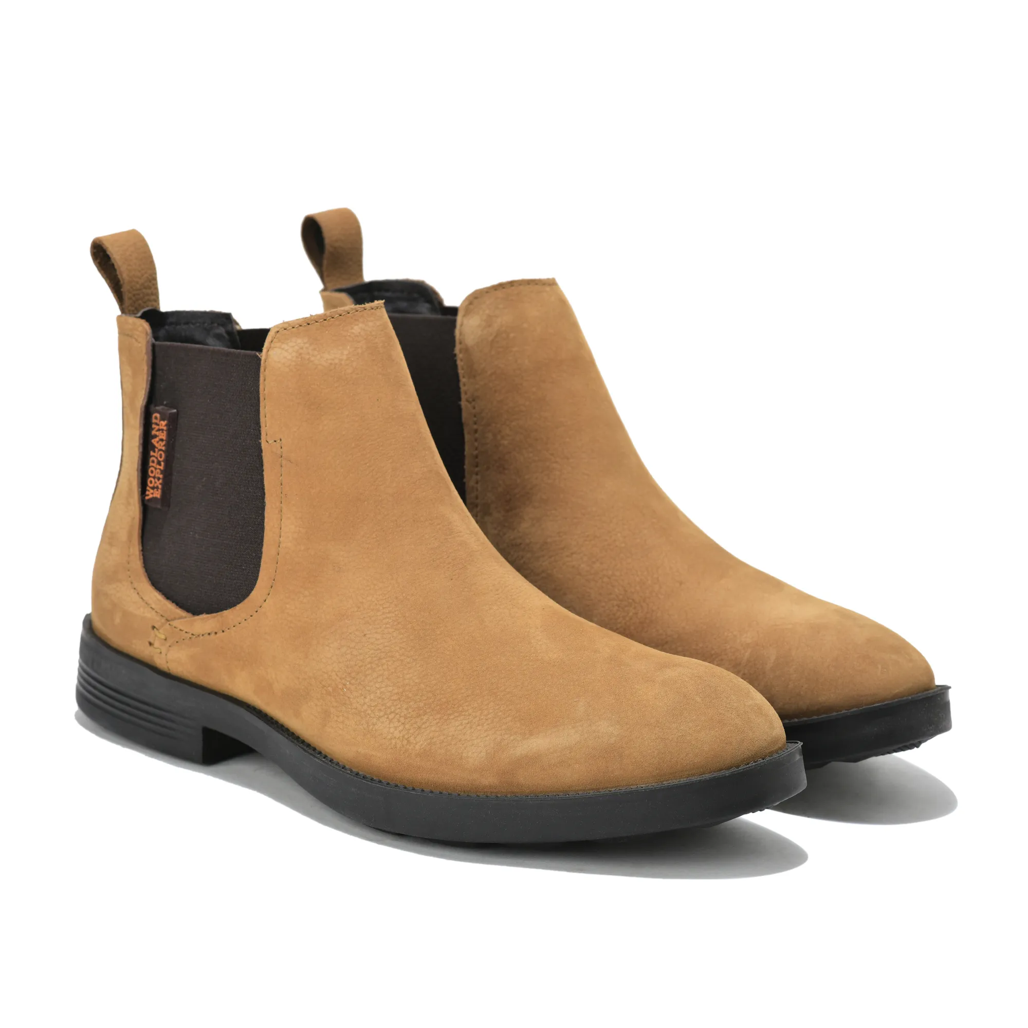 Woodland Men Camel Suede Chelsea Boots - Thumbnail 8