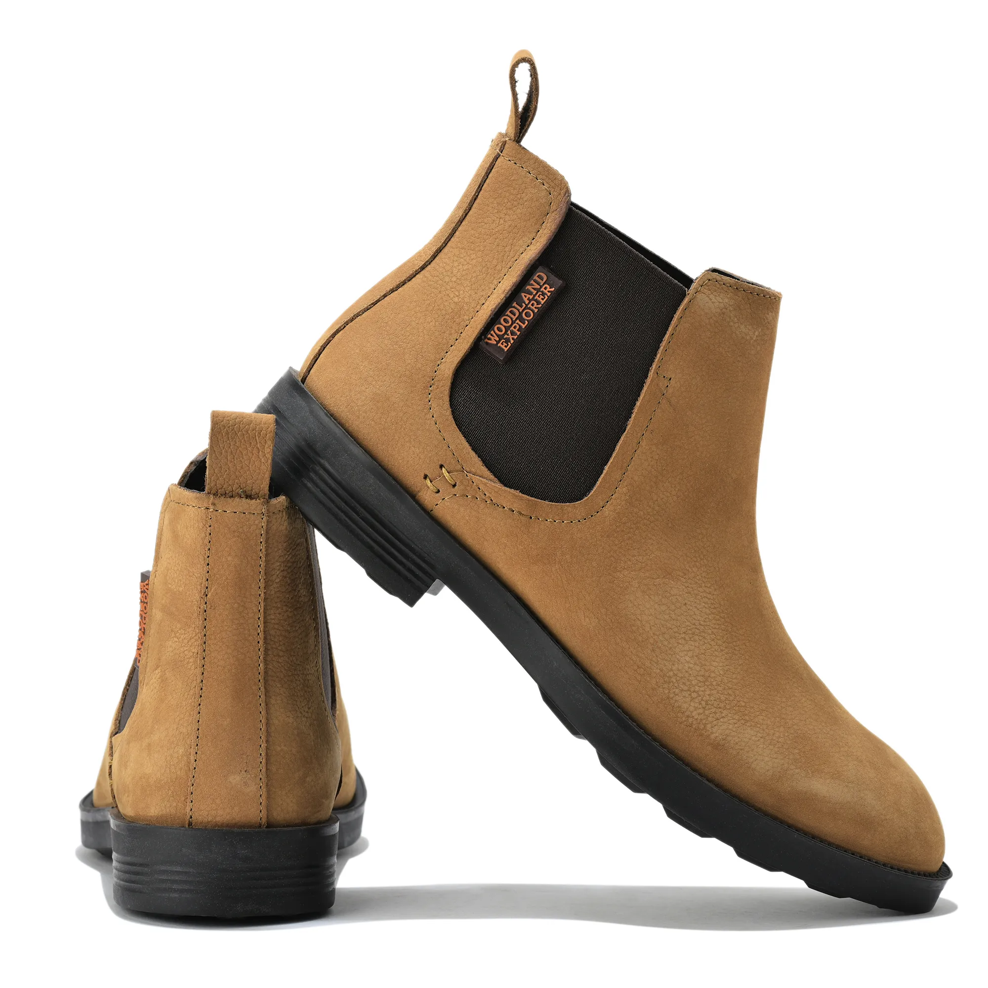 Woodland Men Camel Suede Chelsea Boots - Thumbnail 10