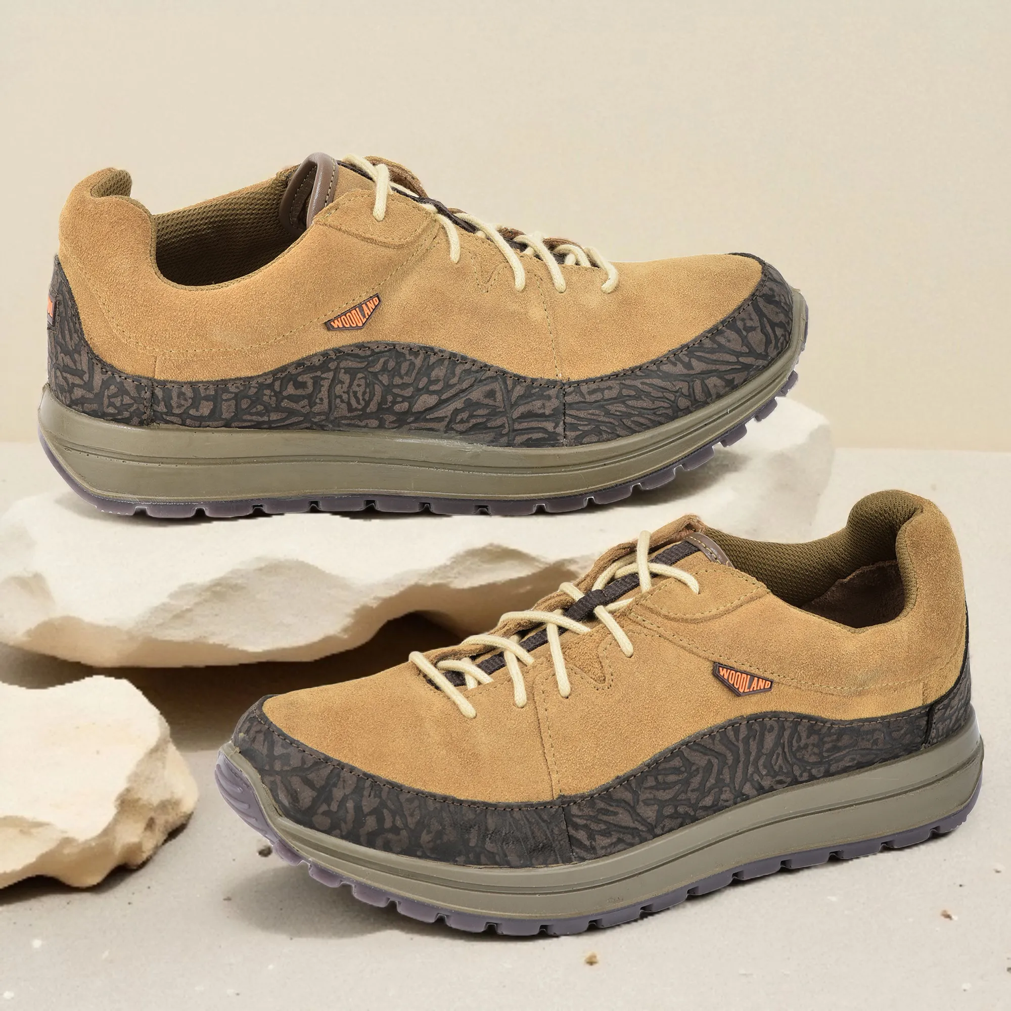 Woodland Rugged Camel Men Suede Casual Lace-up Shoes - Thumbnail 9