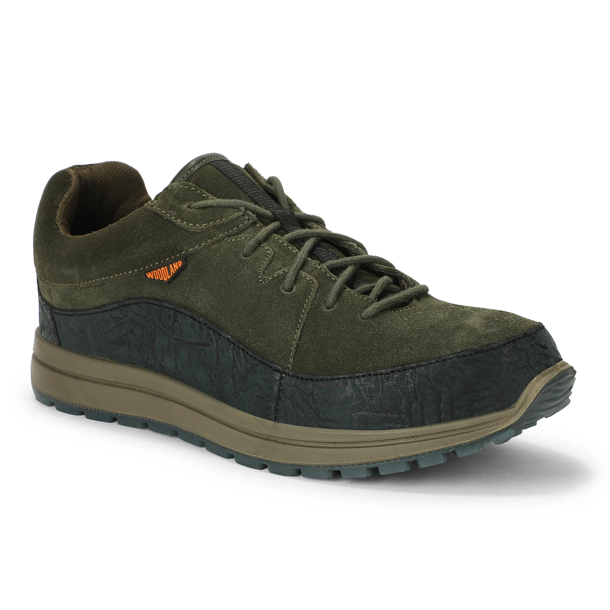 Woodland Rugged Olive Green Men Suede Casual Lace-up Shoes - Thumbnail 3