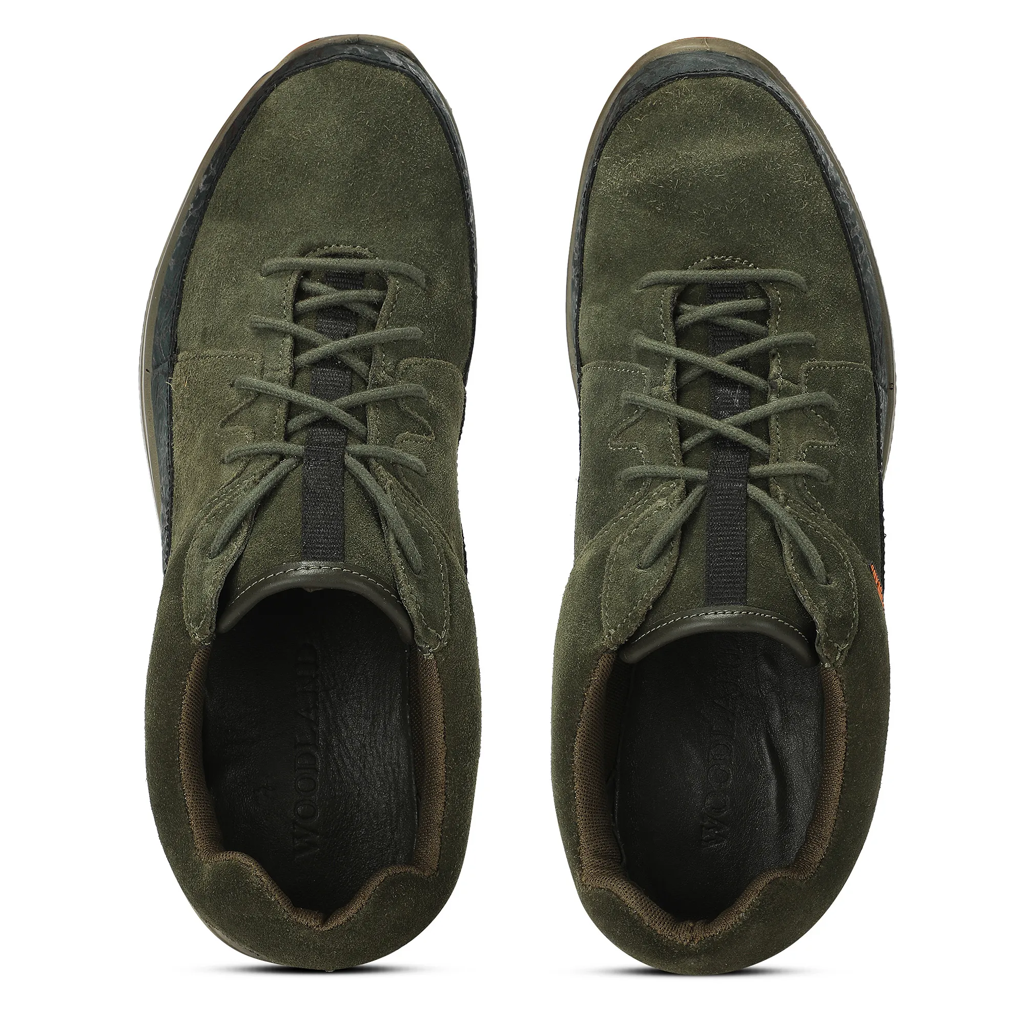 Woodland Rugged Olive Green Men Suede Casual Lace-up Shoes - Thumbnail 5
