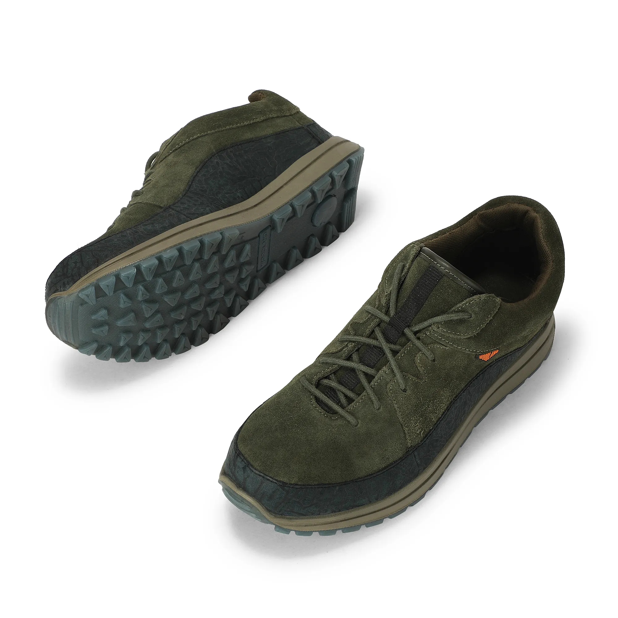 Woodland Rugged Olive Green Men Suede Casual Lace-up Shoes - Thumbnail 6