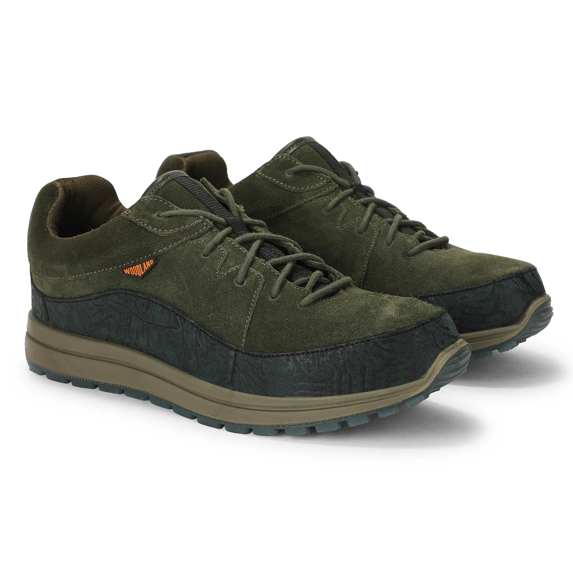 Woodland Rugged Olive Green Men Suede Casual Lace-up Shoes - Thumbnail 8