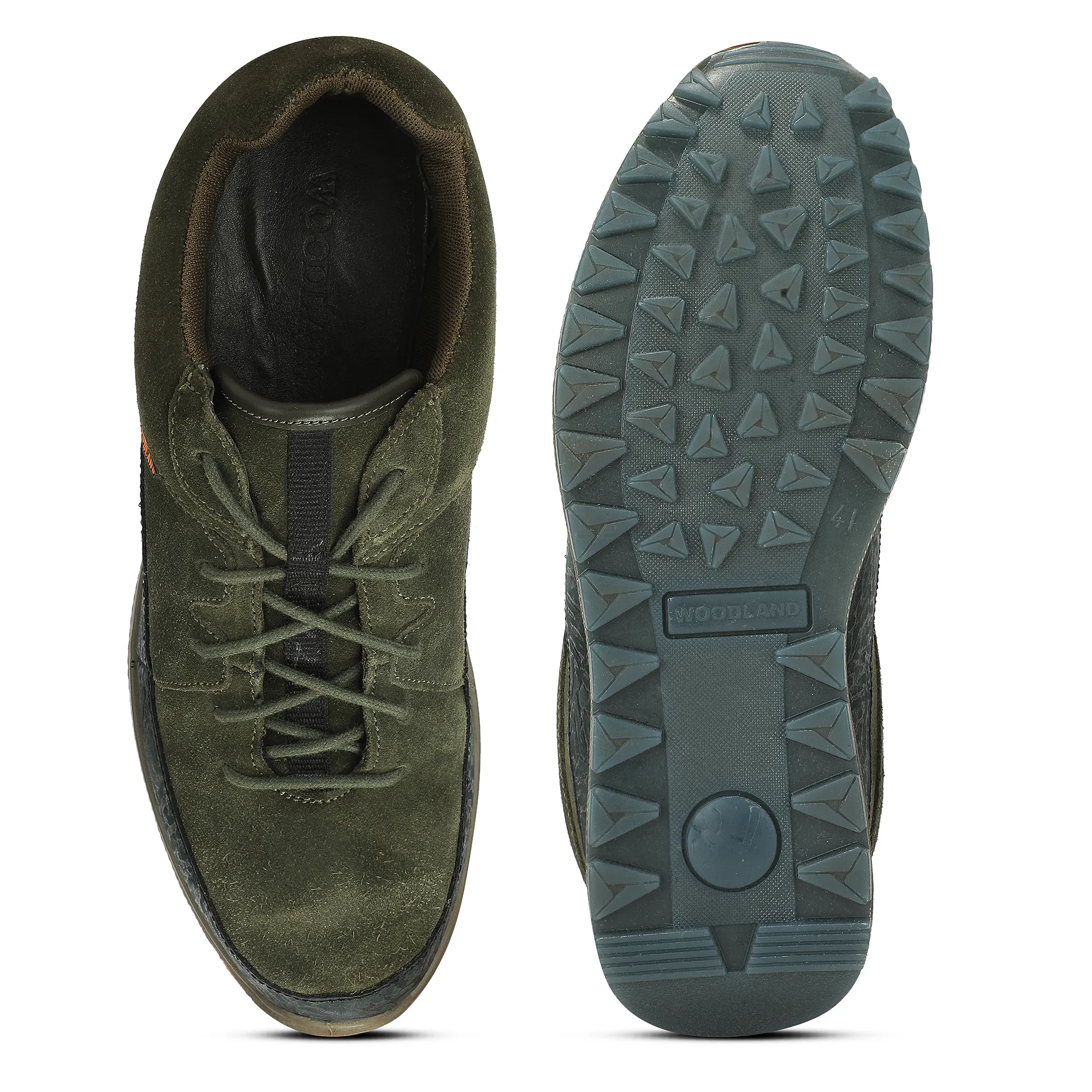 Woodland Rugged Olive Green Men Suede Casual Lace-up Shoes - Thumbnail 9
