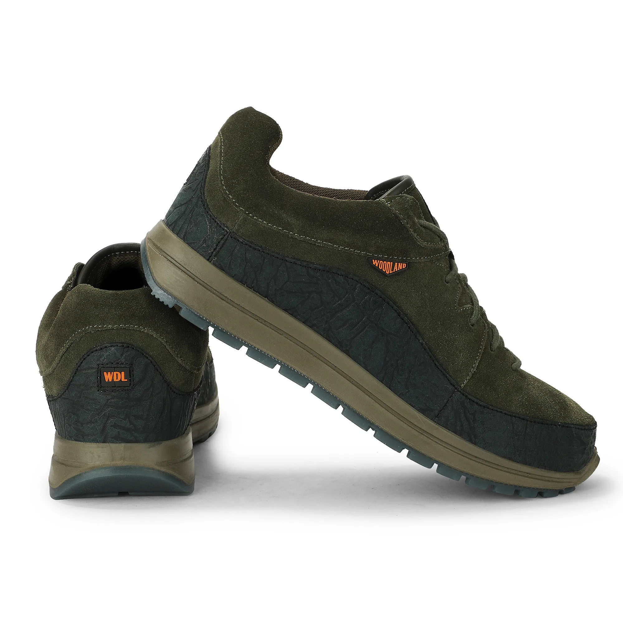 Woodland Rugged Olive Green Men Suede Casual Lace-up Shoes - Thumbnail 10