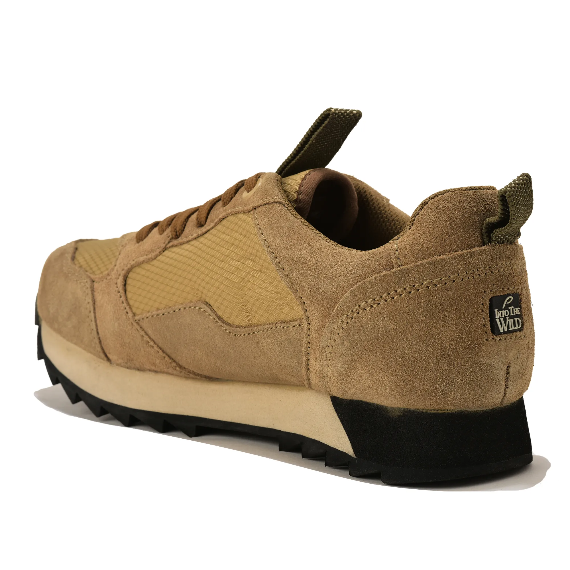 Men Camel Suede Lace-Up Casual Joggers - Thumbnail 7