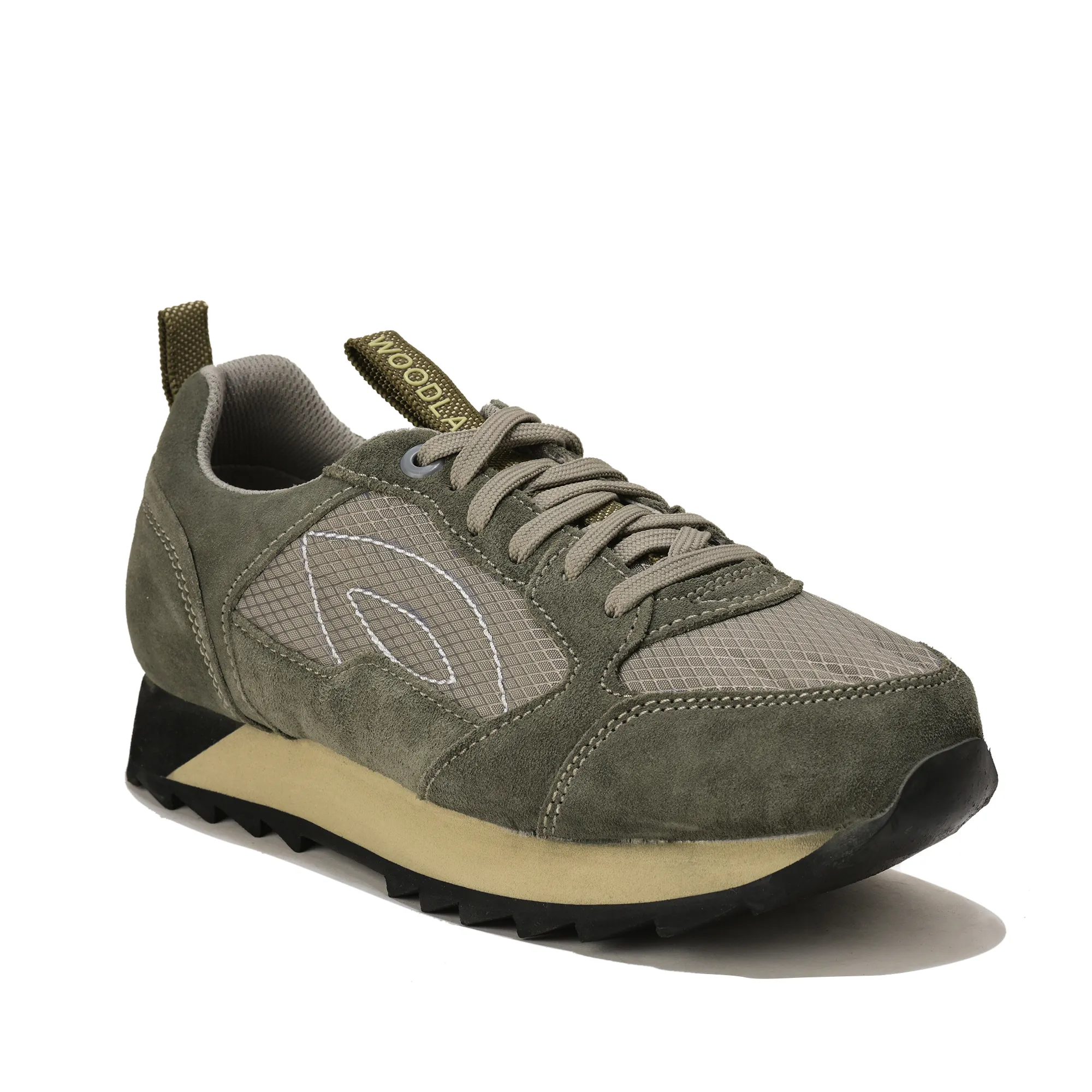 Men Grey Suede Lace-Up Casual Joggers - Thumbnail 3