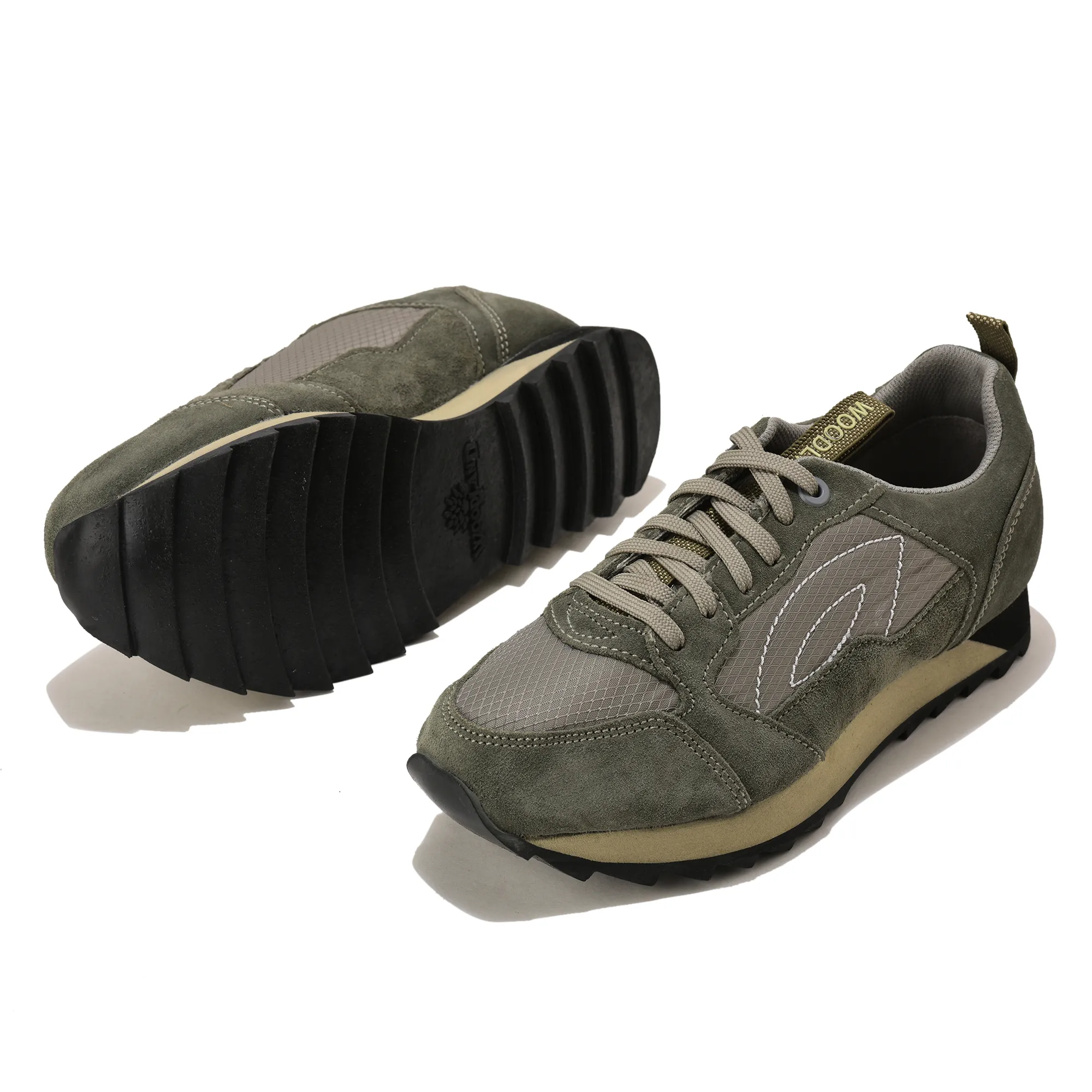 Men Grey Suede Lace-Up Casual Joggers - Thumbnail 6