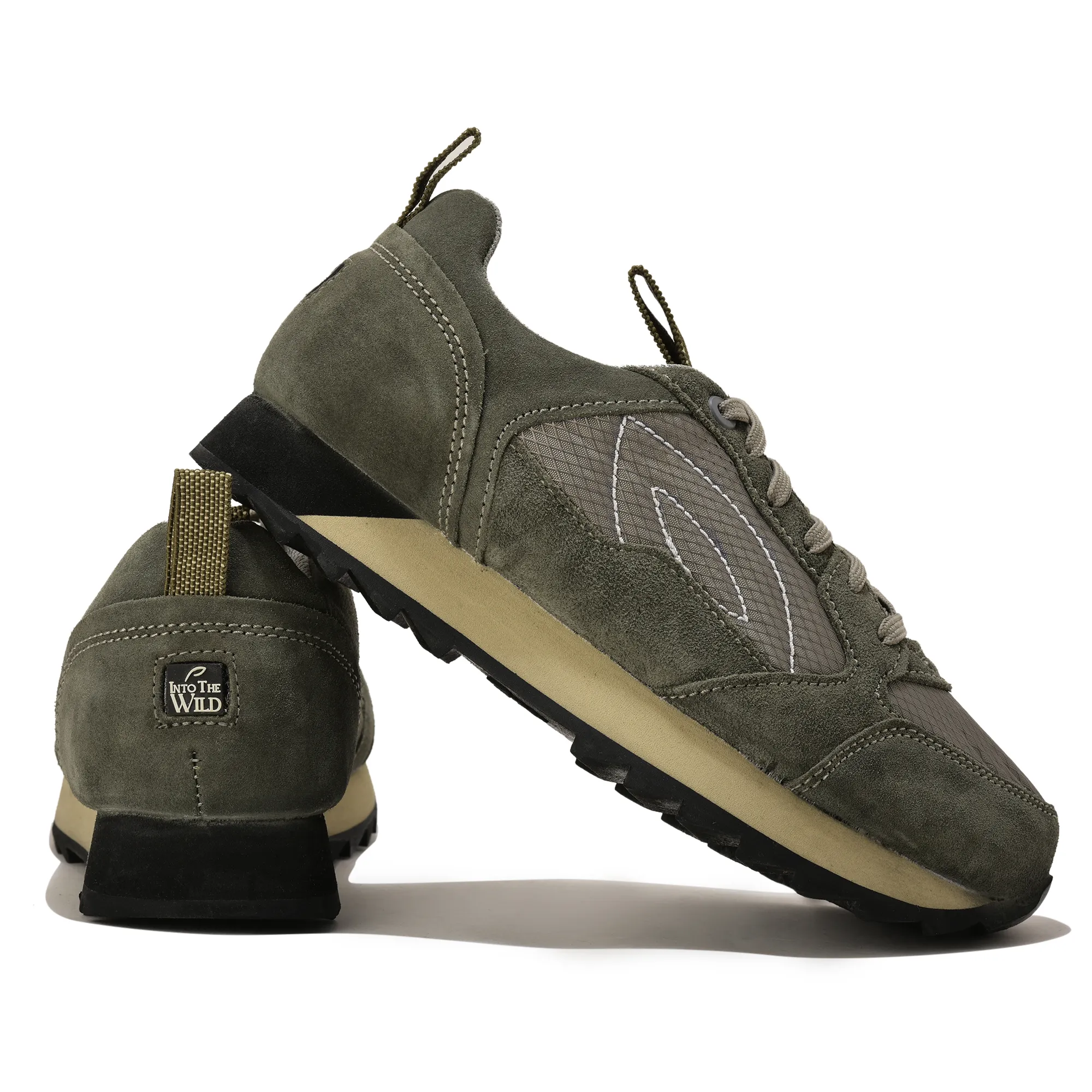 Men Grey Suede Lace-Up Casual Joggers - Thumbnail 10