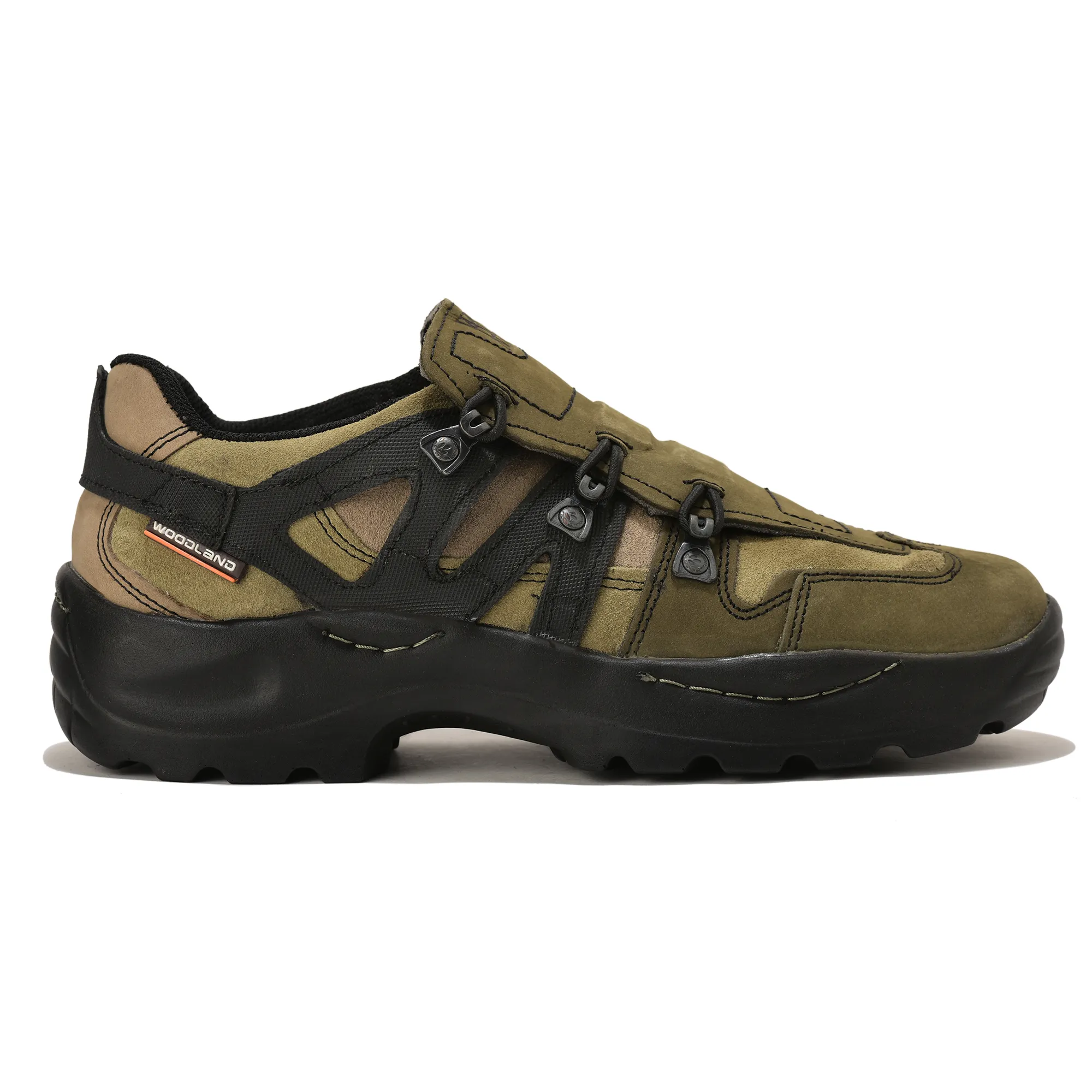Woodland Men's Olive Green Snap Suede Casual Slip-Ons - Thumbnail 2