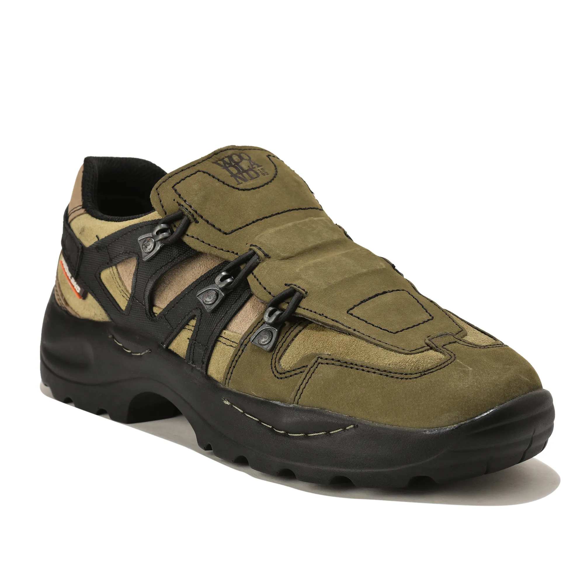 Woodland Men's Olive Green Snap Suede Casual Slip-Ons - Thumbnail 3