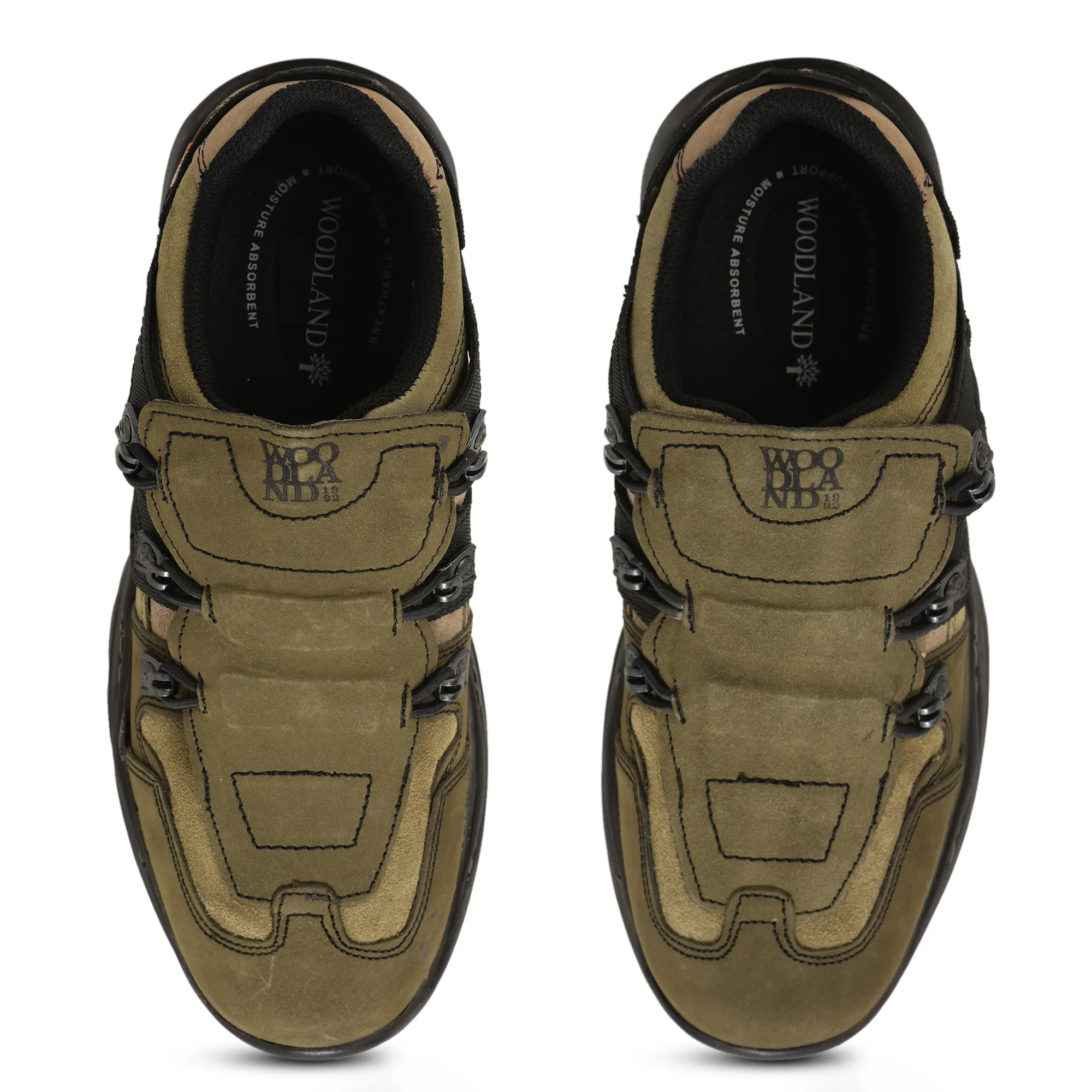 Woodland Men's Olive Green Snap Suede Casual Slip-Ons - Thumbnail 5