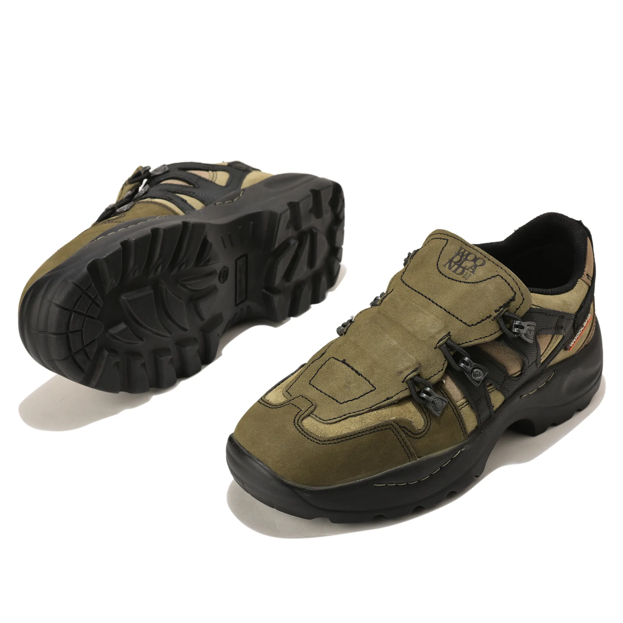 Woodland Men's Olive Green Snap Suede Casual Slip-Ons - Thumbnail 6