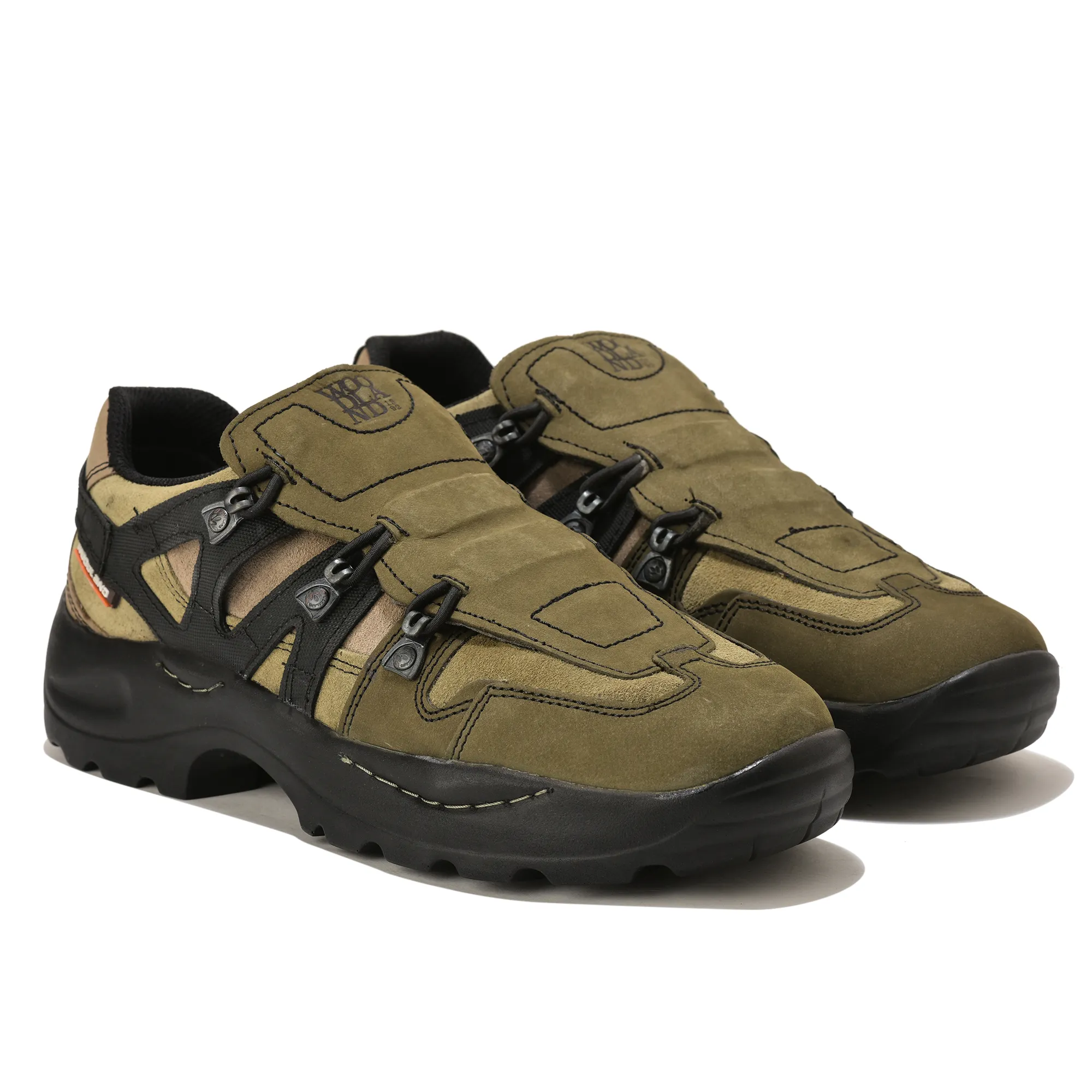 Woodland Men's Olive Green Snap Suede Casual Slip-Ons - Thumbnail 8