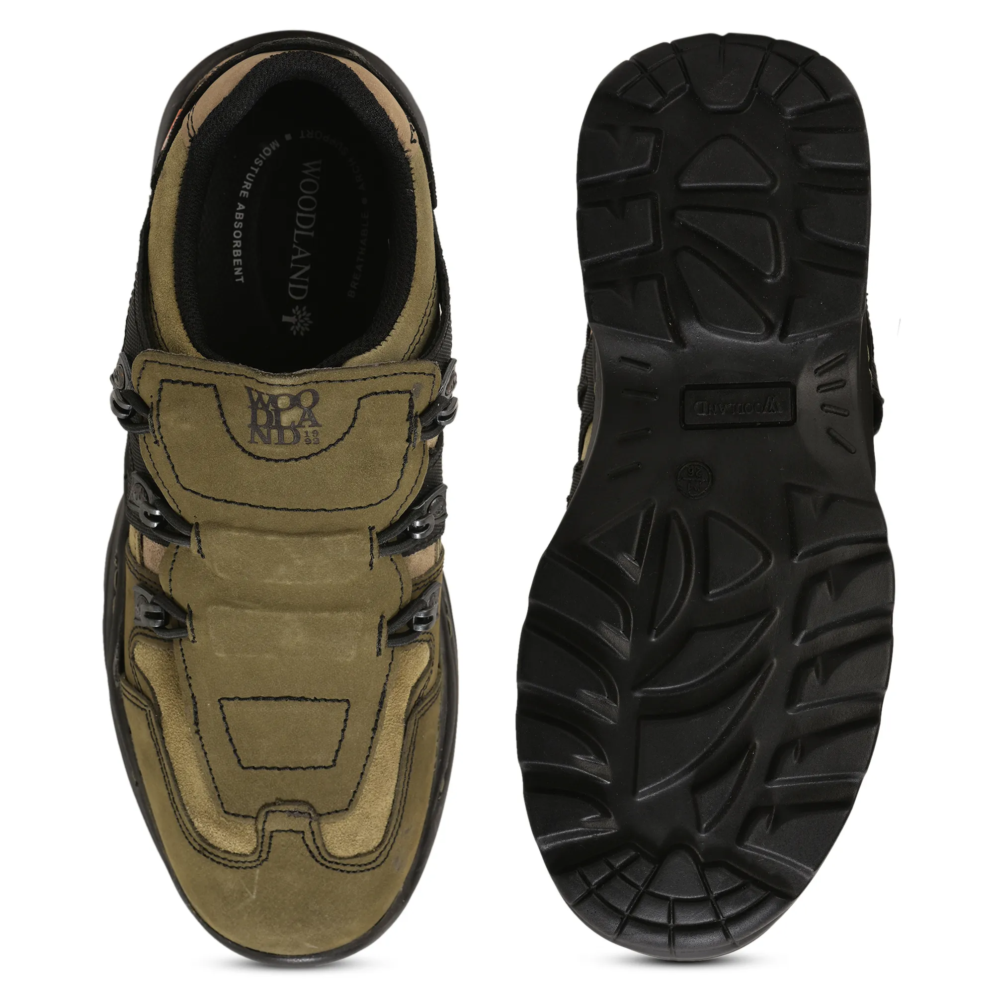Woodland Men's Olive Green Snap Suede Casual Slip-Ons - Thumbnail 9