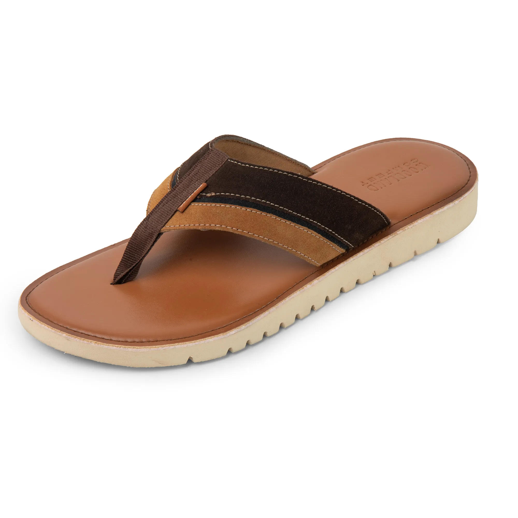 Woodland Men’s Dark Brown/Tan Signature Suede Slippers - Thumbnail 11