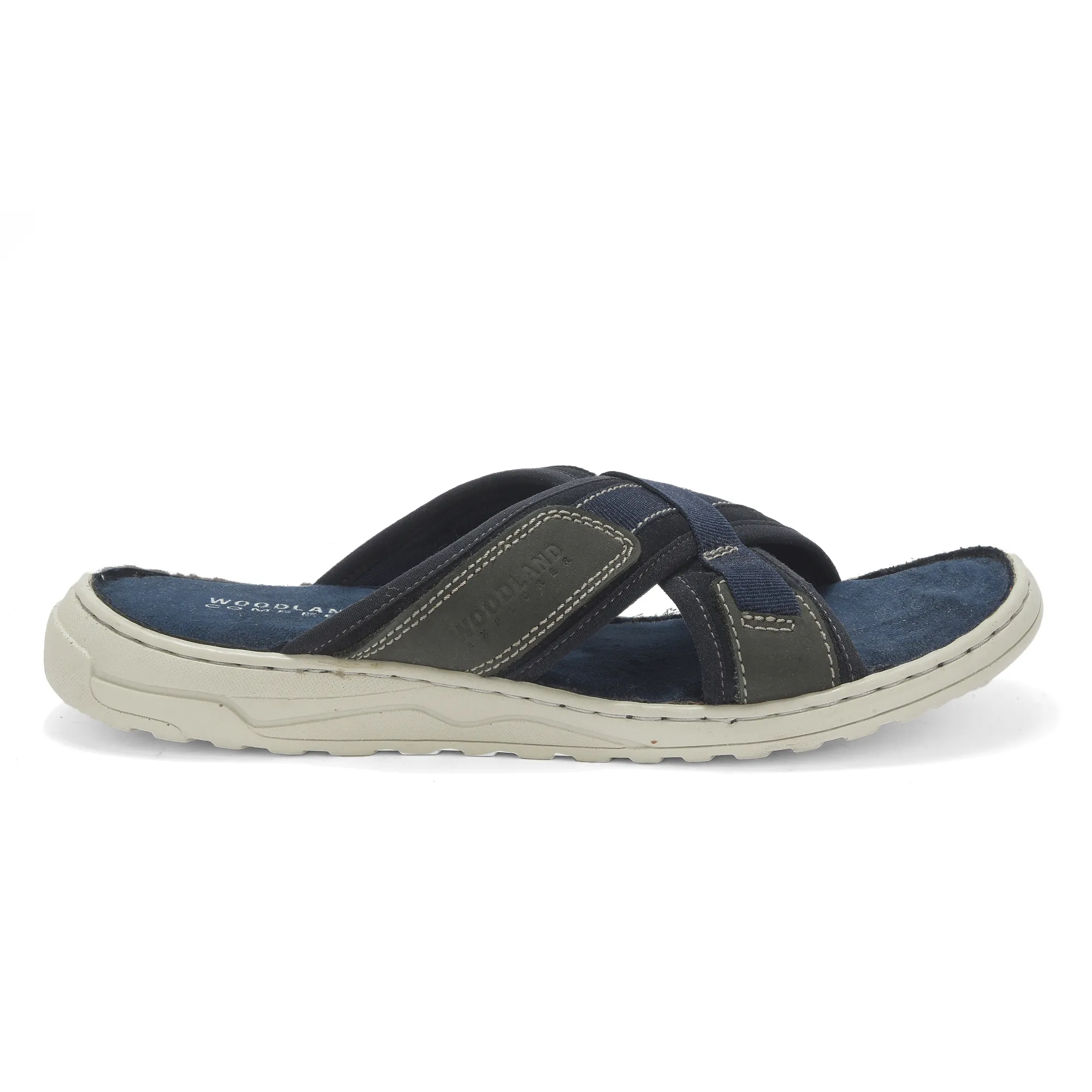 Suede Navy Slippers For Men - Thumbnail 2