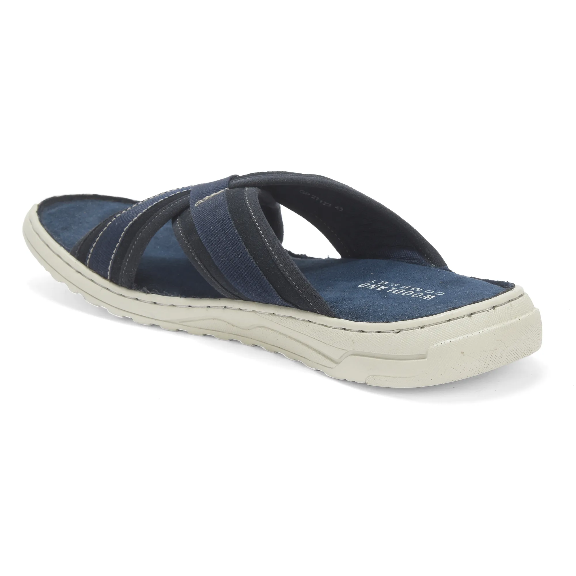 Suede Navy Slippers For Men - Thumbnail 7