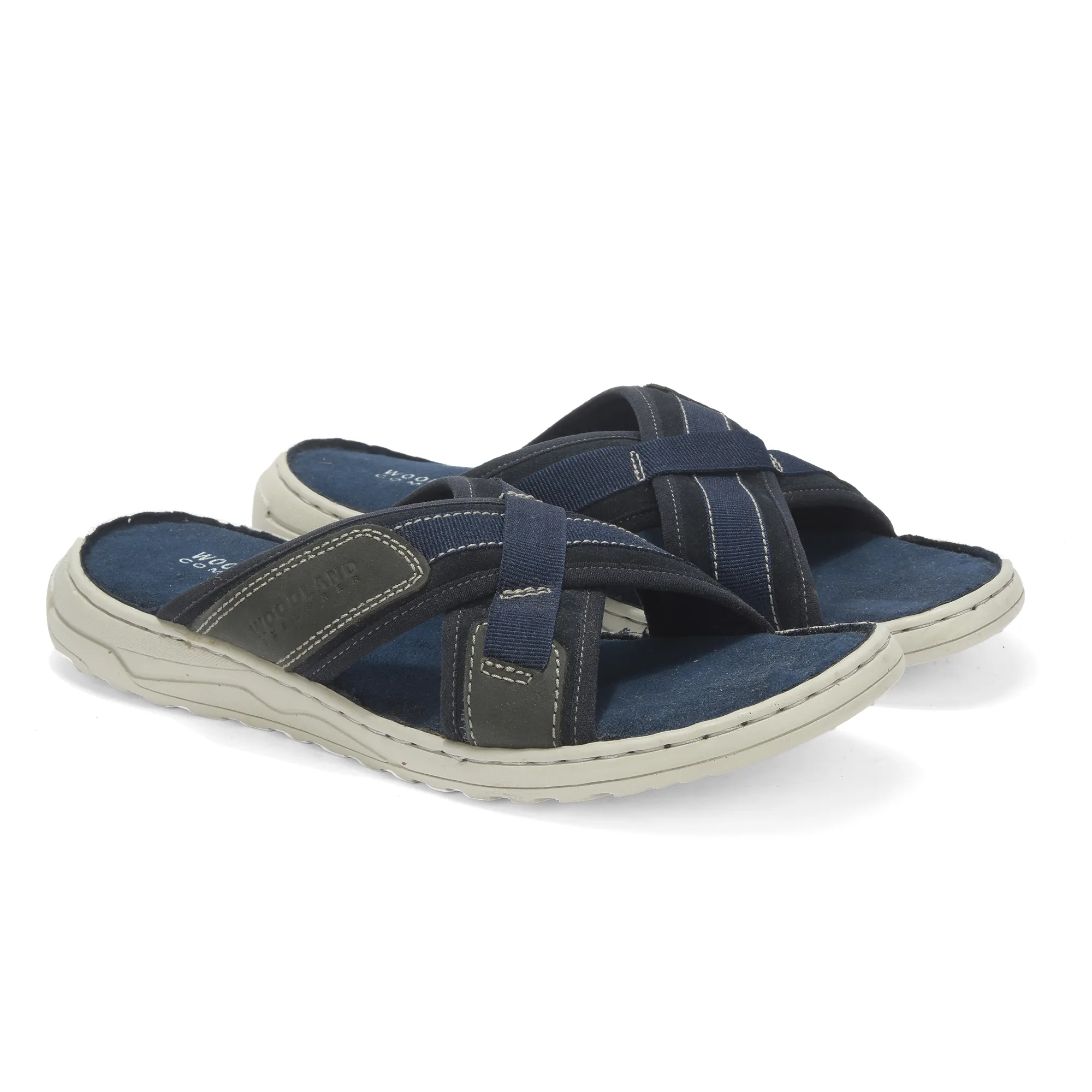Suede Navy Slippers For Men - Thumbnail 8