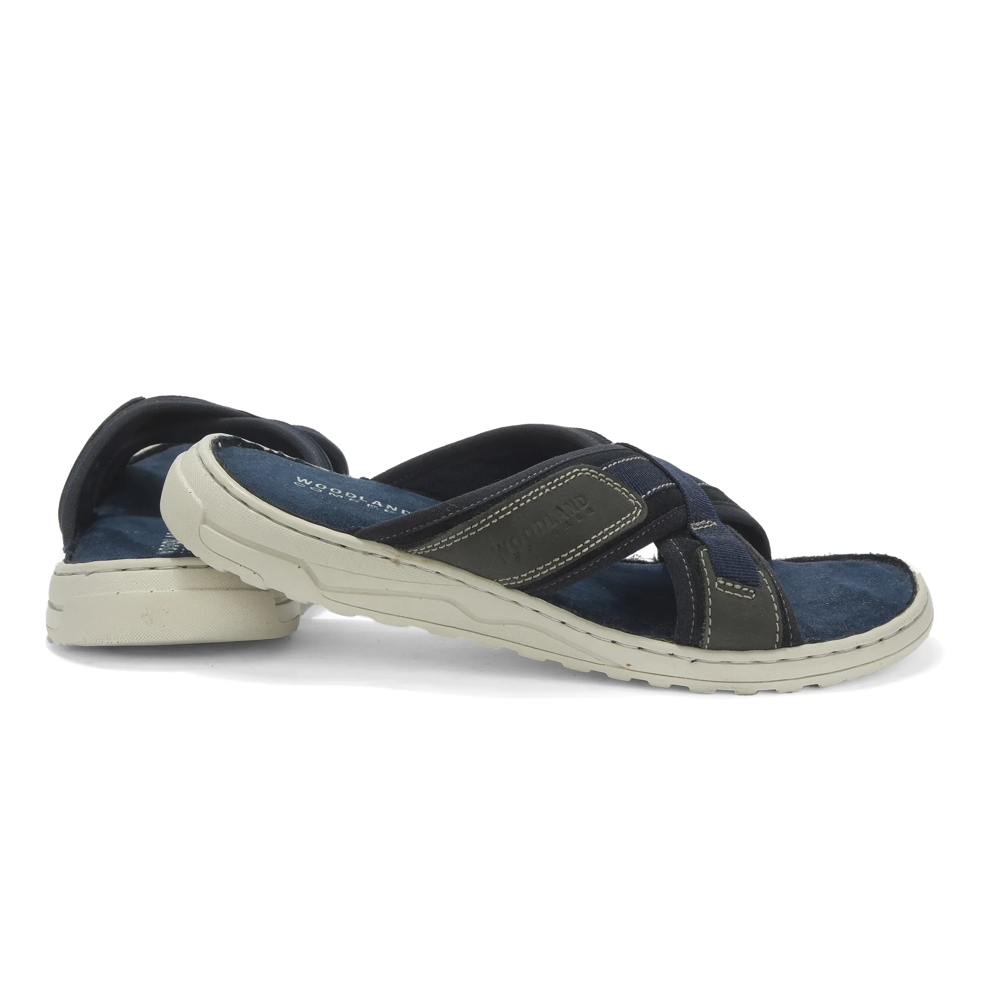 Suede Navy Slippers For Men - Thumbnail 10