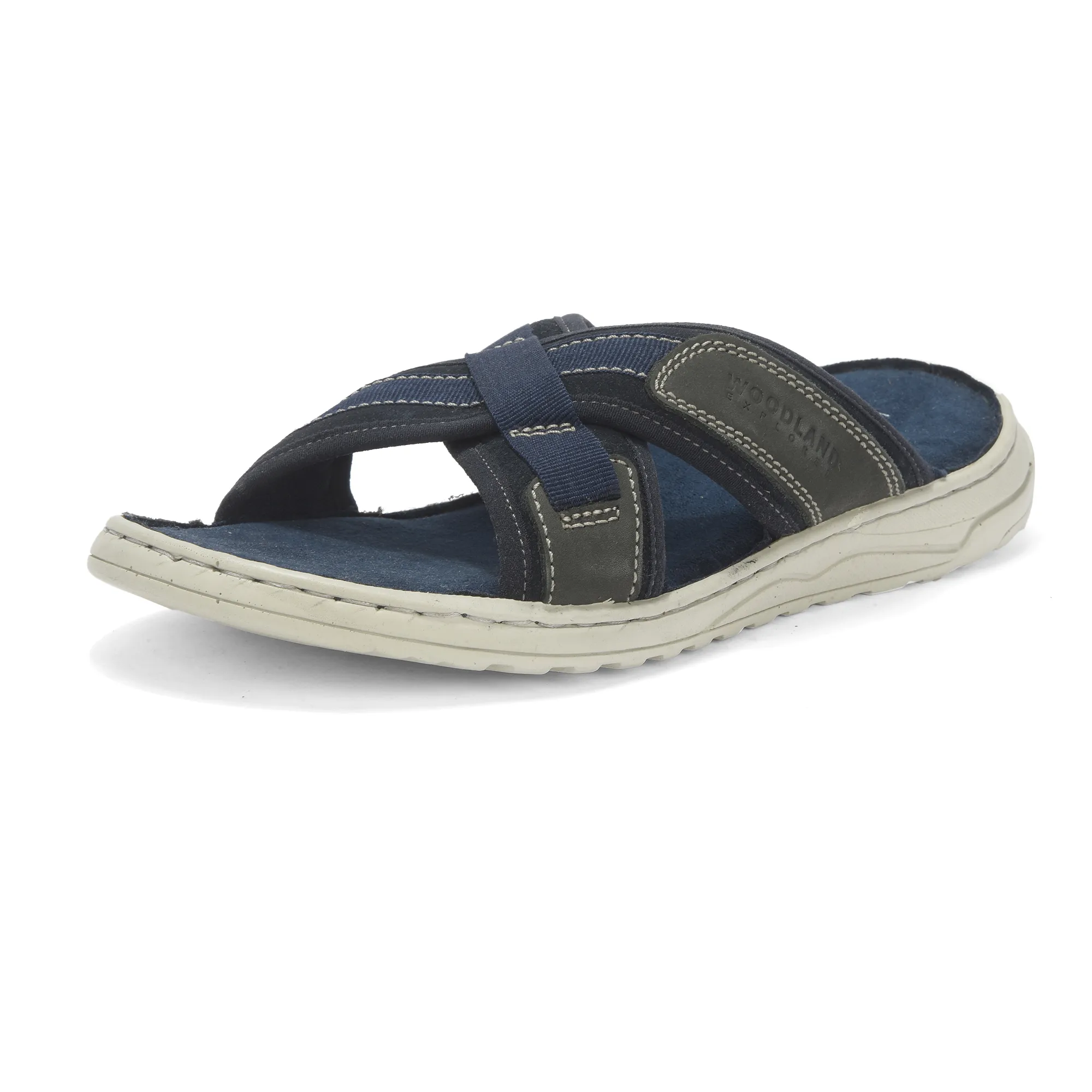 Suede Navy Slippers For Men - Thumbnail 11