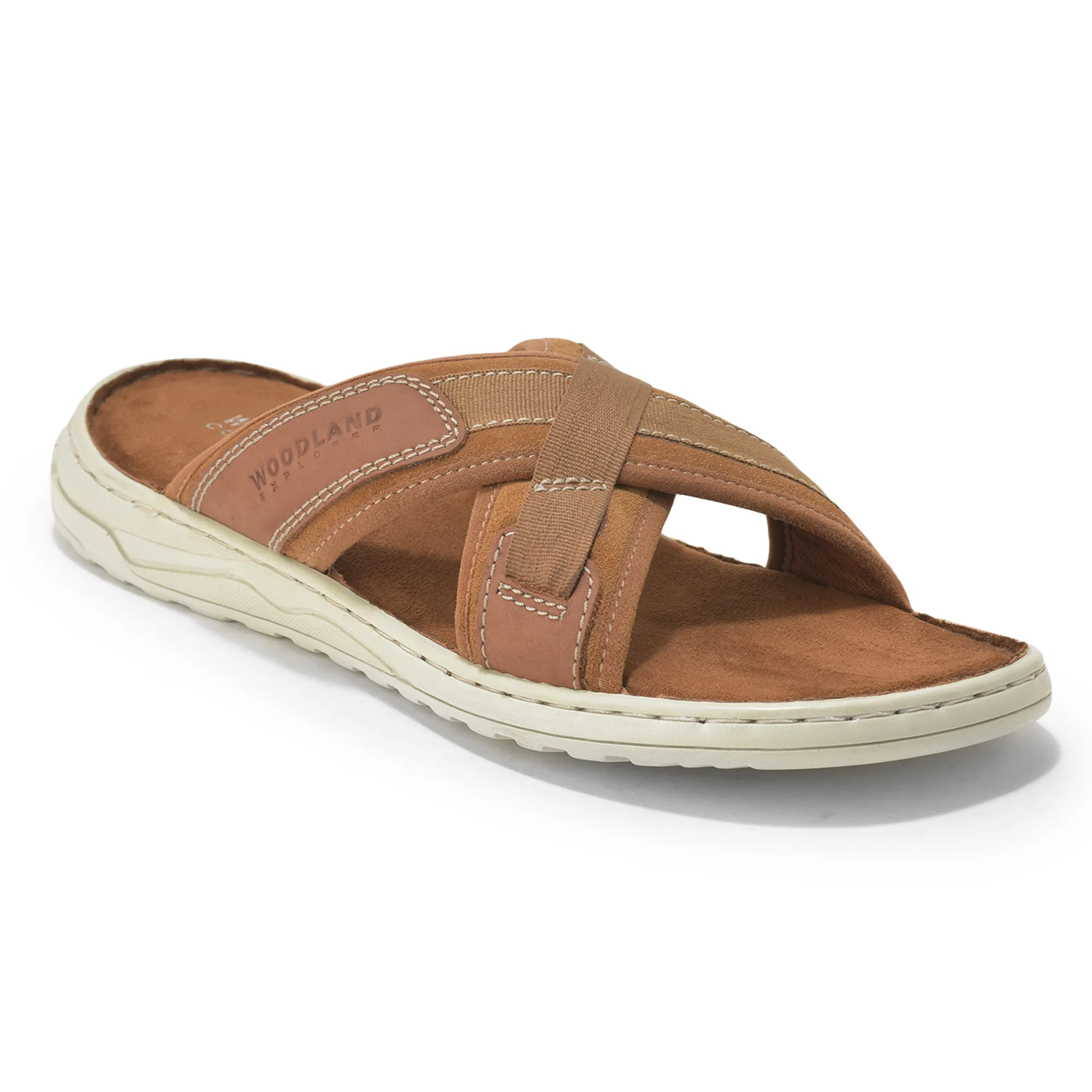 Suede Tan Slippers For Men - Thumbnail 3