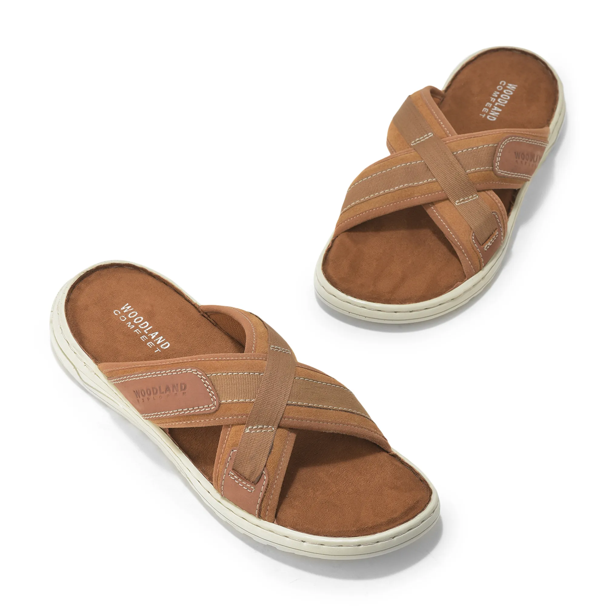 Suede Tan Slippers For Men - Thumbnail 4