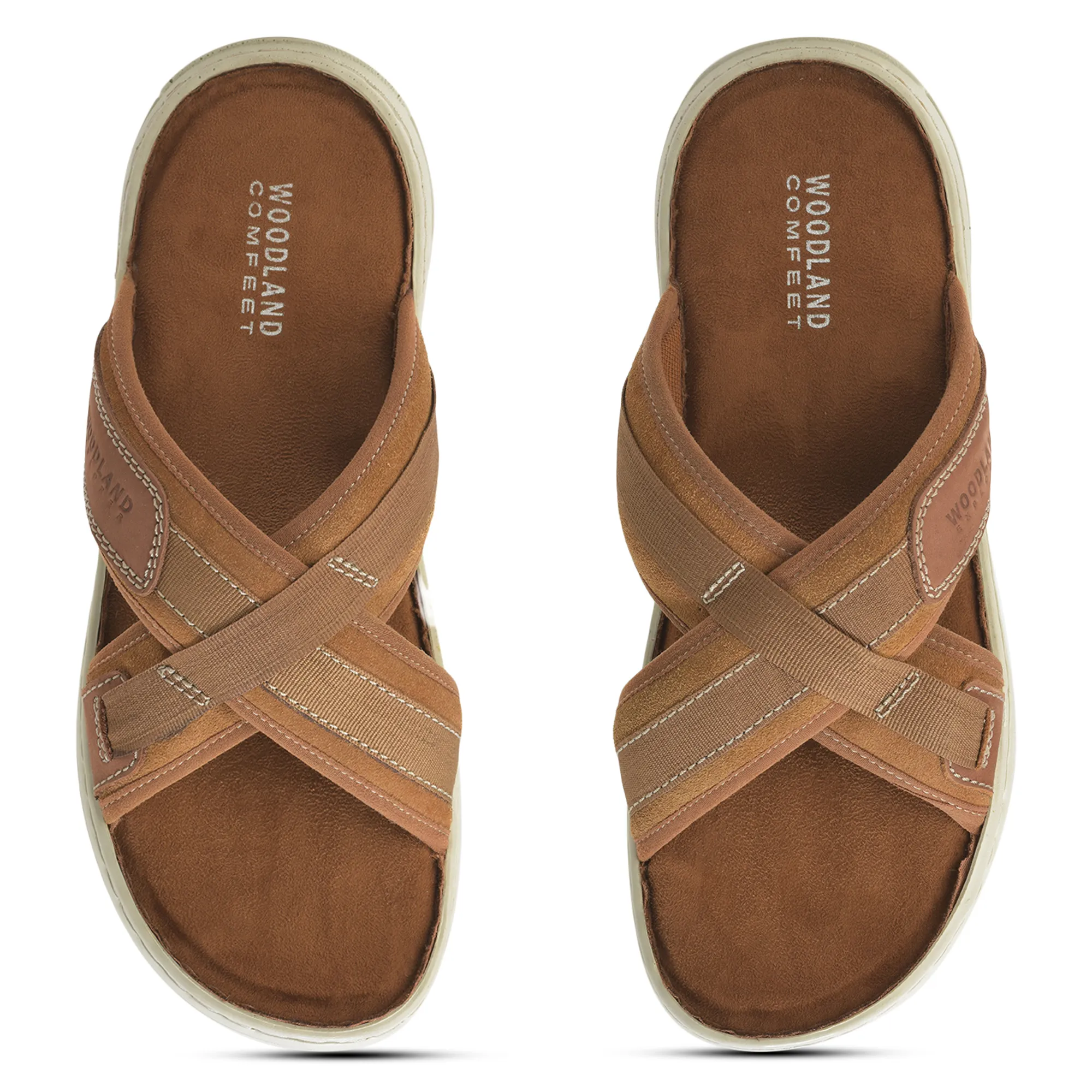 Suede Tan Slippers For Men - Thumbnail 5