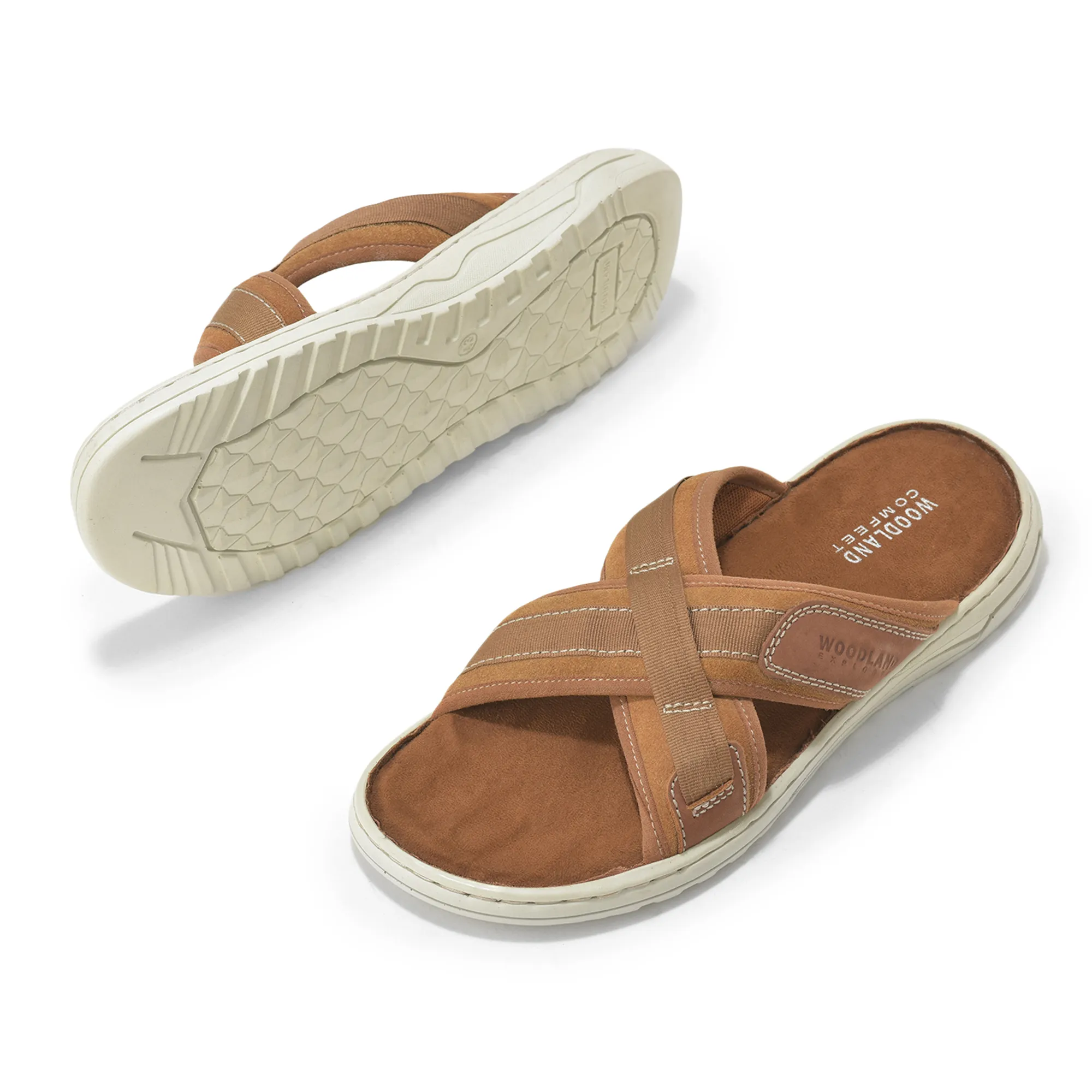 Suede Tan Slippers For Men - Thumbnail 6