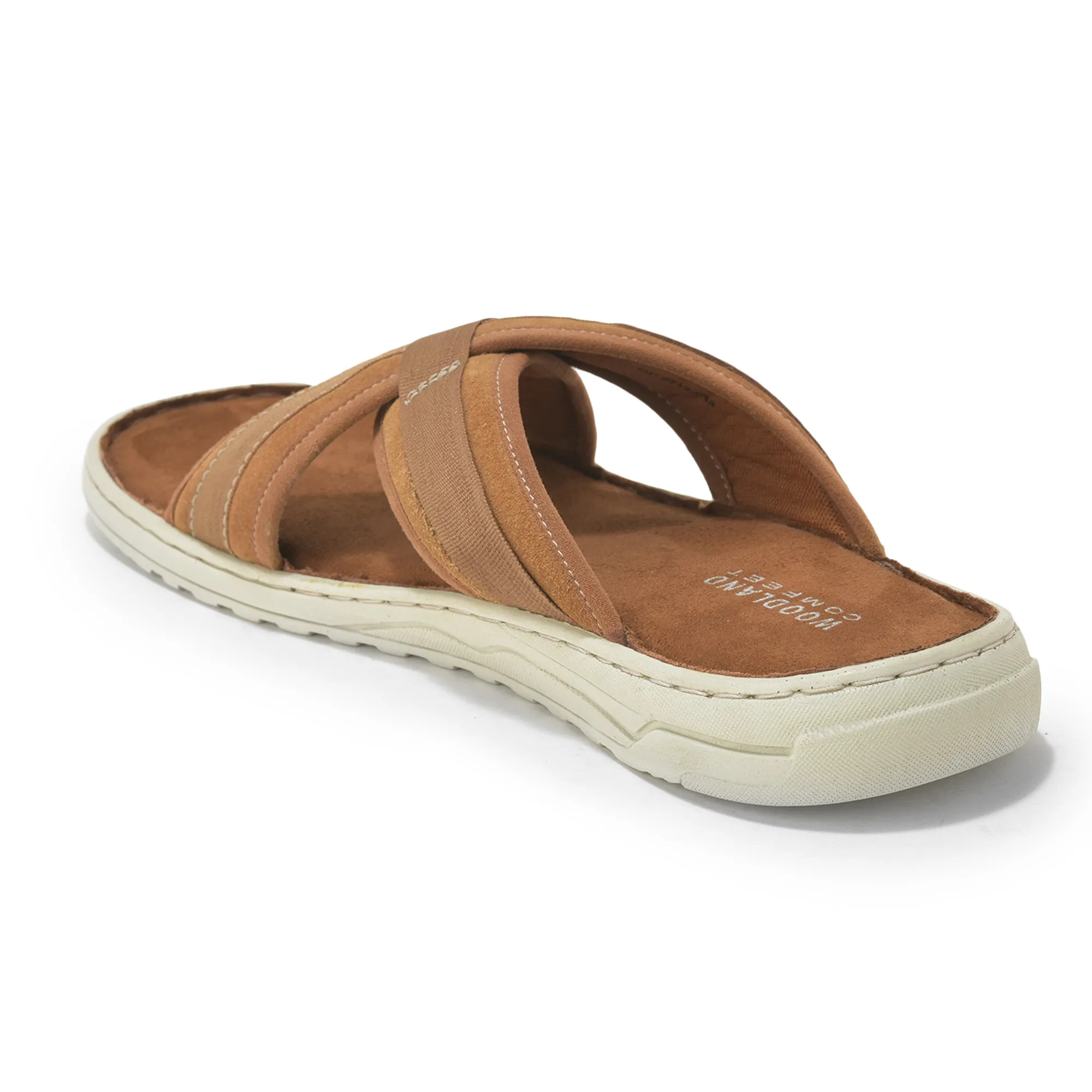 Suede Tan Slippers For Men - Thumbnail 7